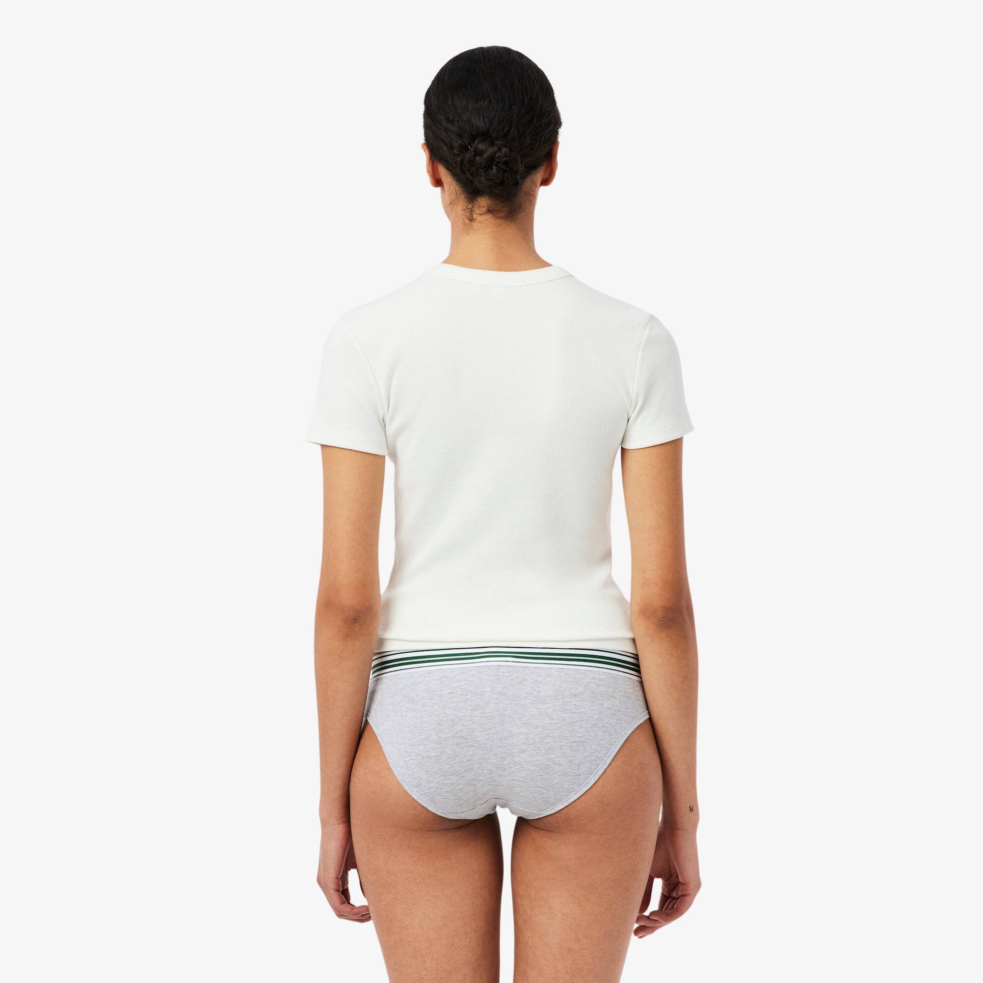 Thumbnail - Lacoste Slips aus Stretch-Baumwolle mit Kontrast-Bund - Heidekraut Grau Size 3XL