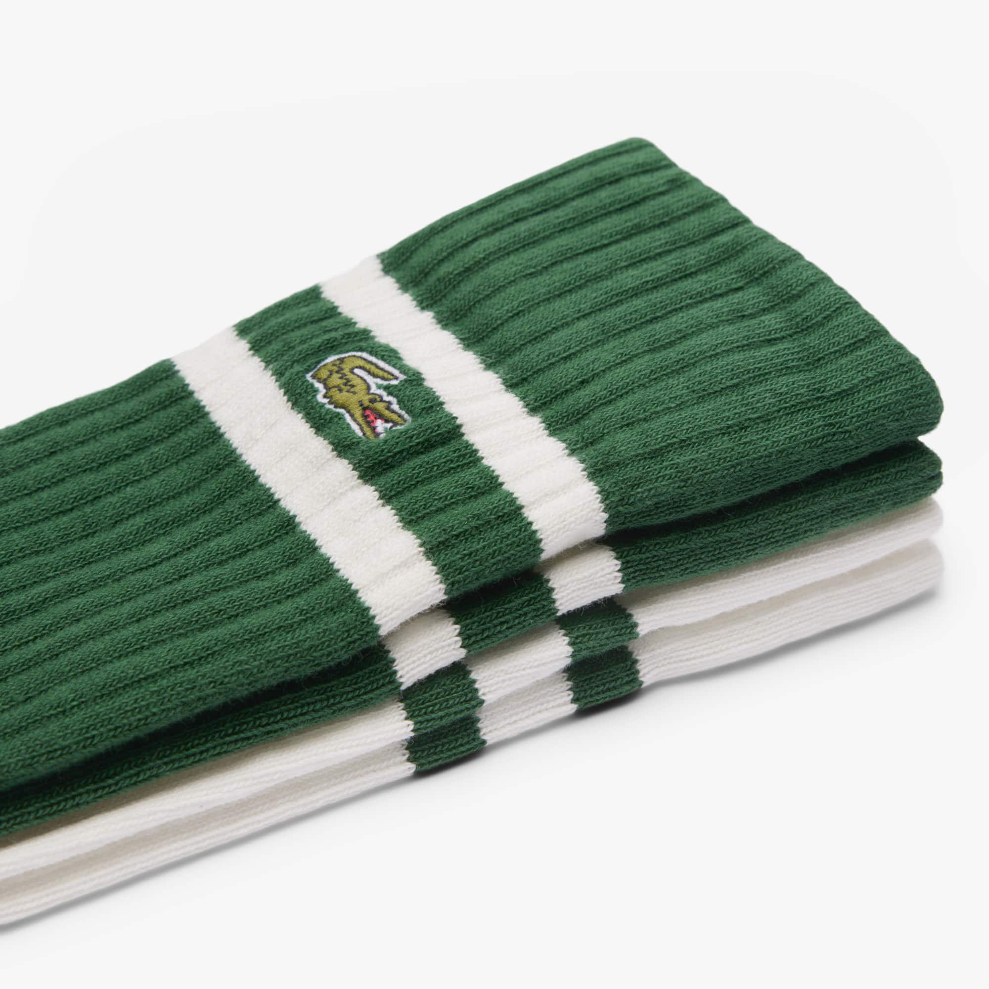 Thumbnail - Lacoste Socken aus gerippter Baumwolle - Grün / Weiß Size 43/46