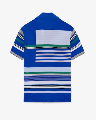 Oversized-Polohemd Runway aus Satin-Piqu&eacute; mit Streifen