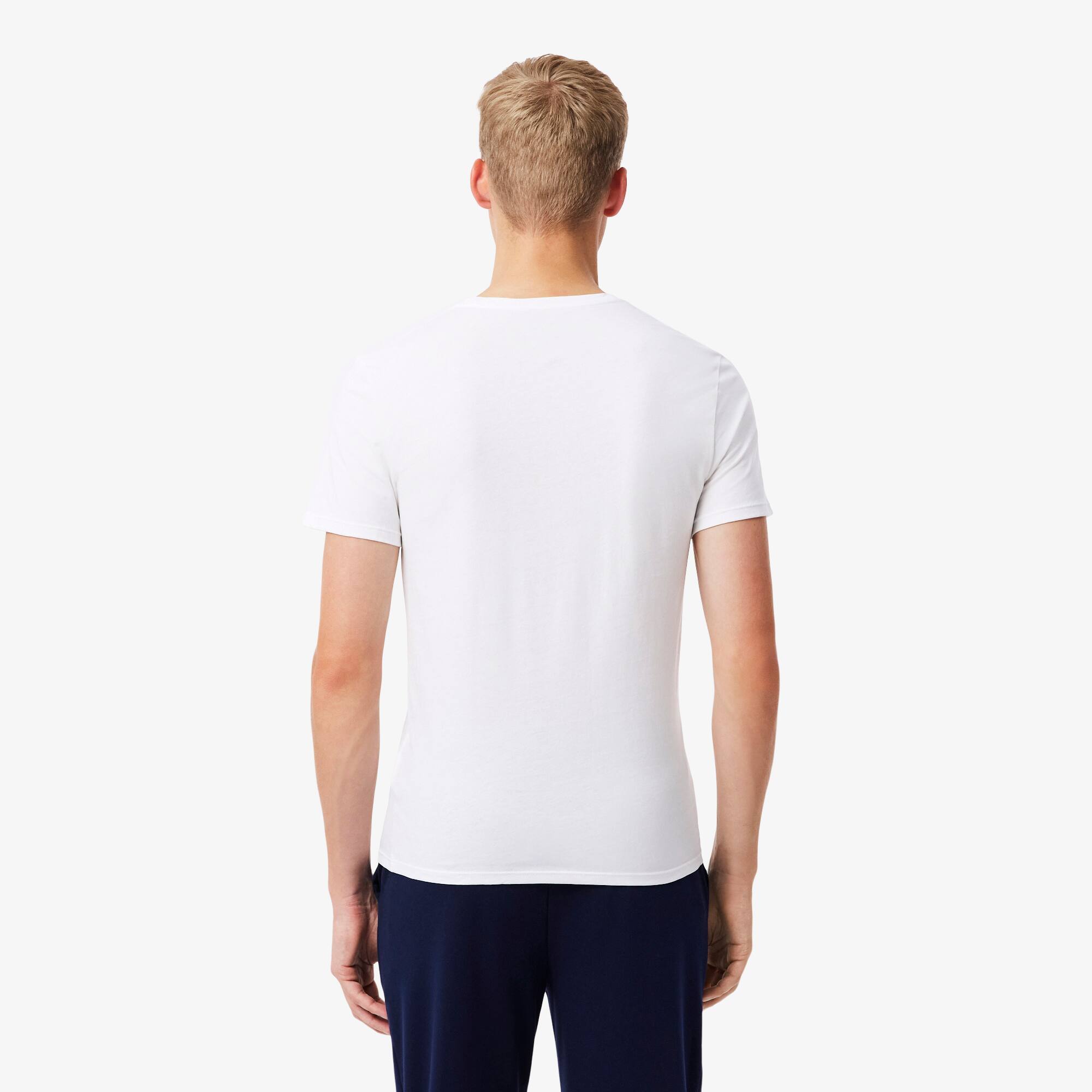 Thumbnail - Lacoste 3er-Pack Loungewear-T-Shirts, Slim Fit - Weiß Size L