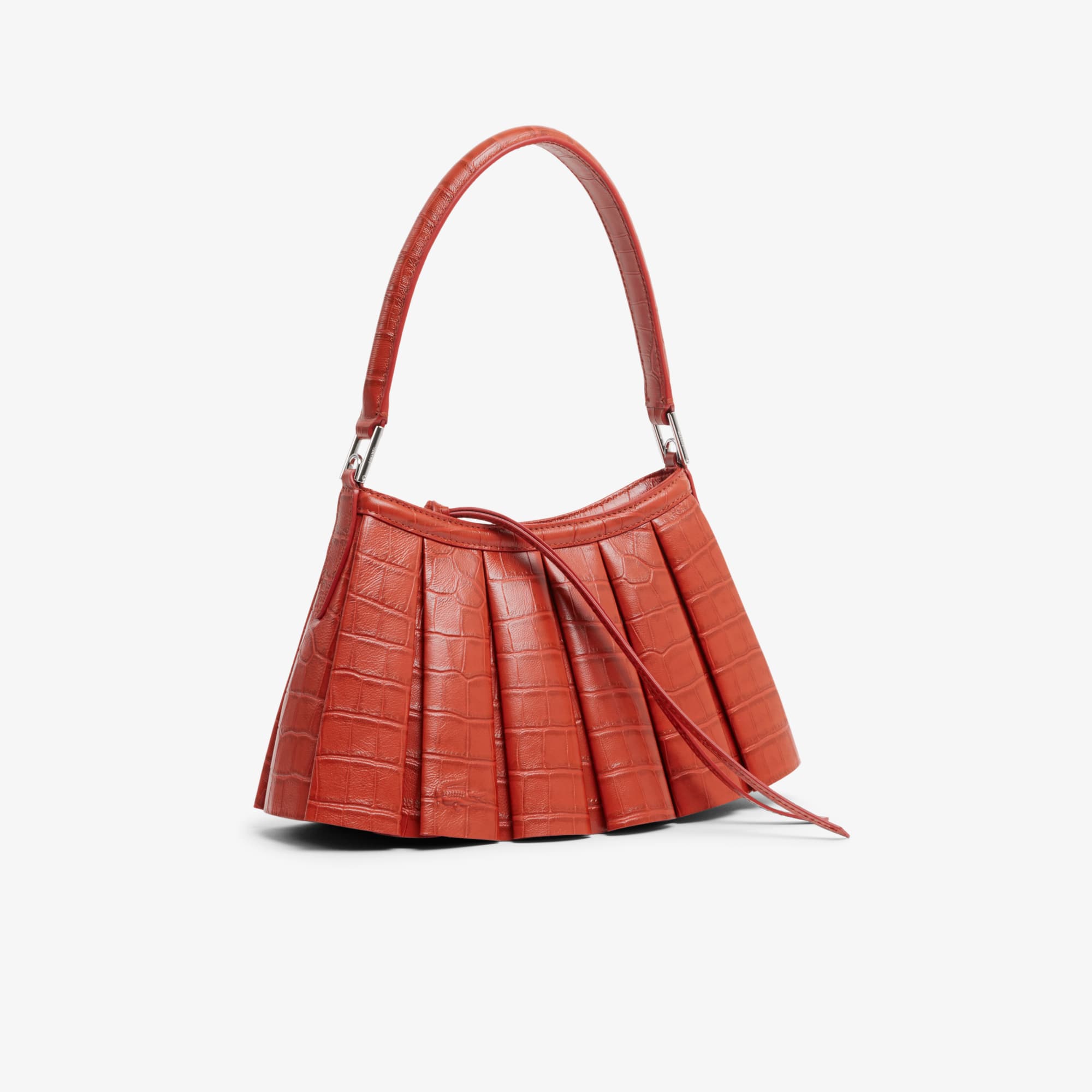 Thumbnail - Lacoste Kleine Tasche Runway Lenglen aus Leder mit Krokodileffekt - ORANGINE Size One Size