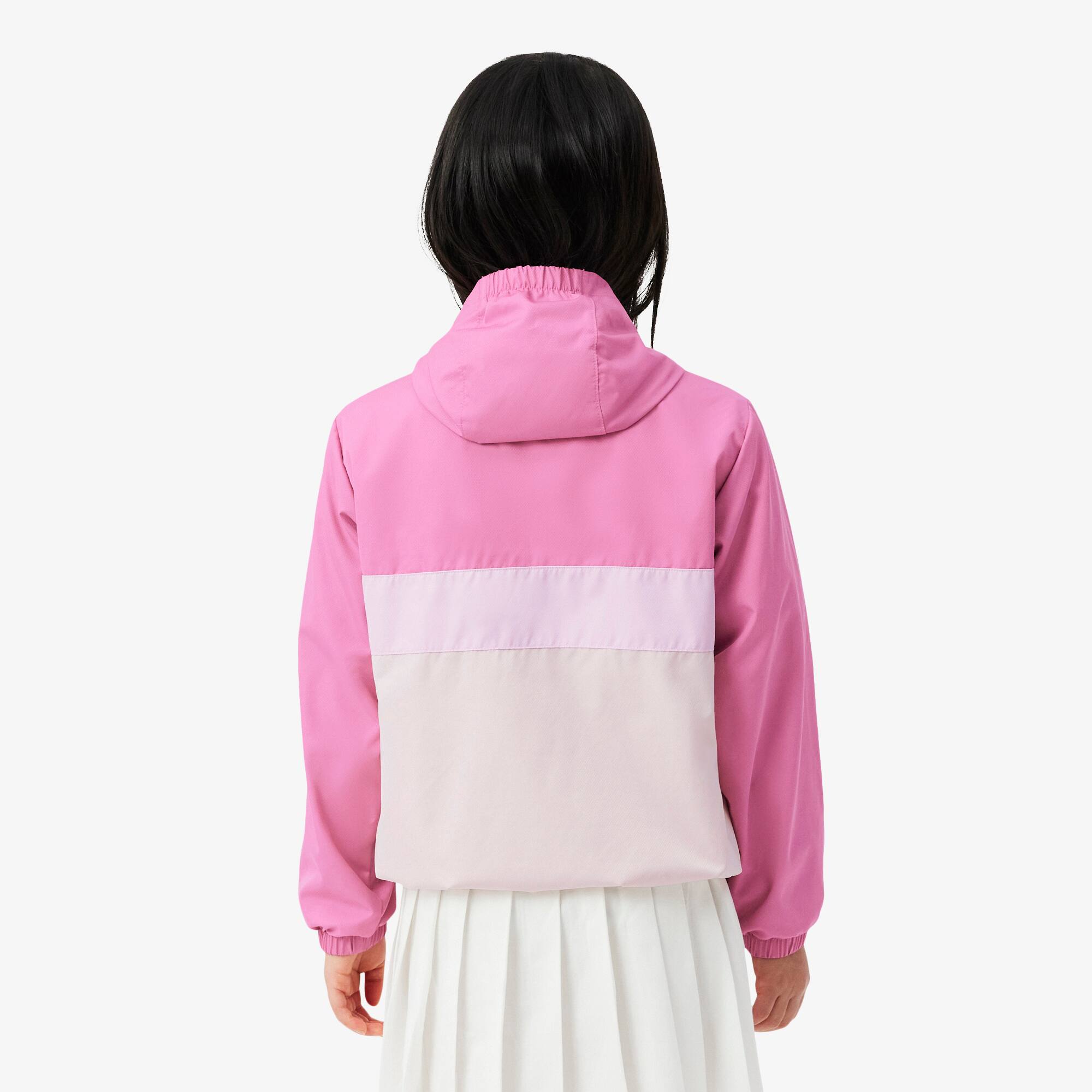 Thumbnail - Lacoste Windjacke aus Diamant-Taft mit Kapuze - Rose Size 10 - 12A