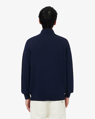 Pullover aus Baumwolle mit Rei&szlig;verschluss und hohem Kragen