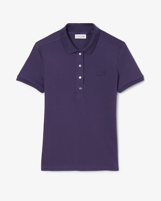 Slim Fit Damen LACOSTE Poloshirt aus Stretch-Baumwoll-Piqu&eacute;