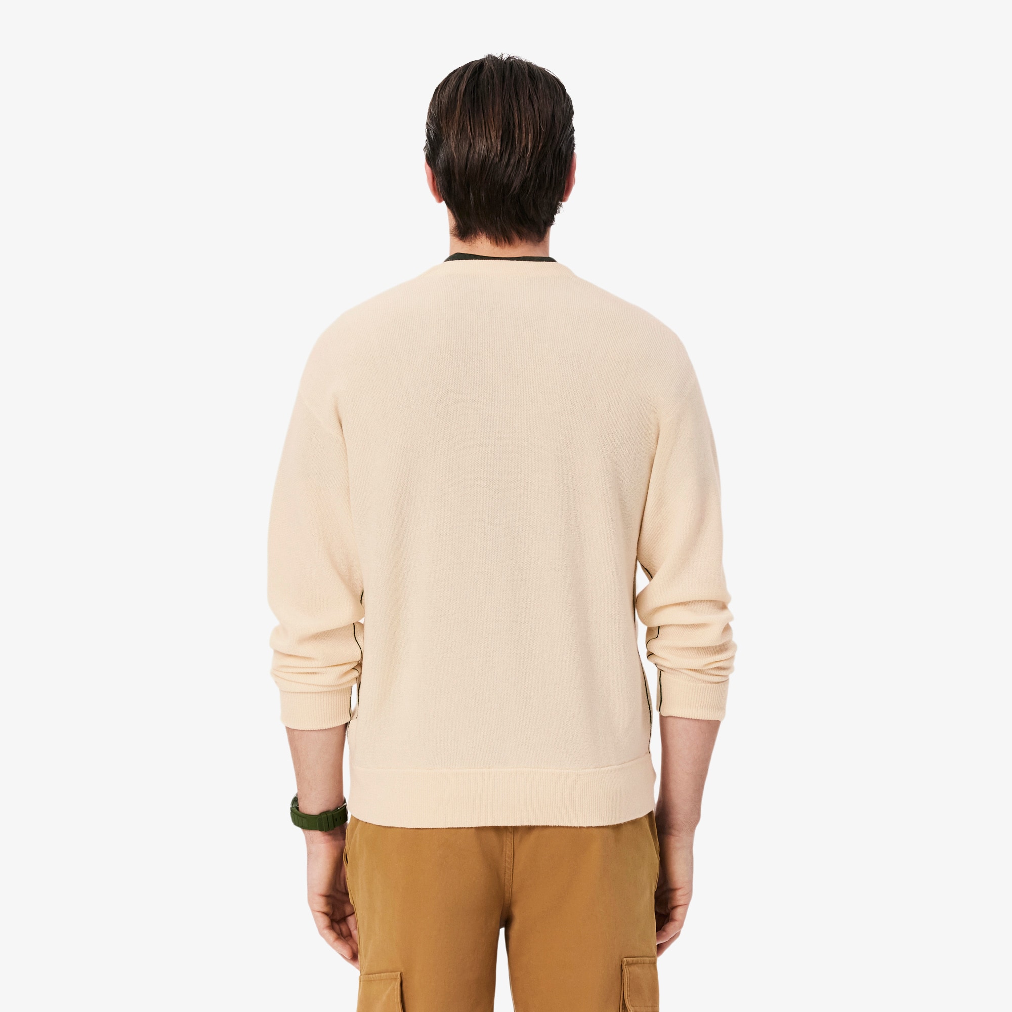 Thumbnail - Lacoste Relaxed Fit-Cardigan aus Tuchwolle - Creme Size 3XL