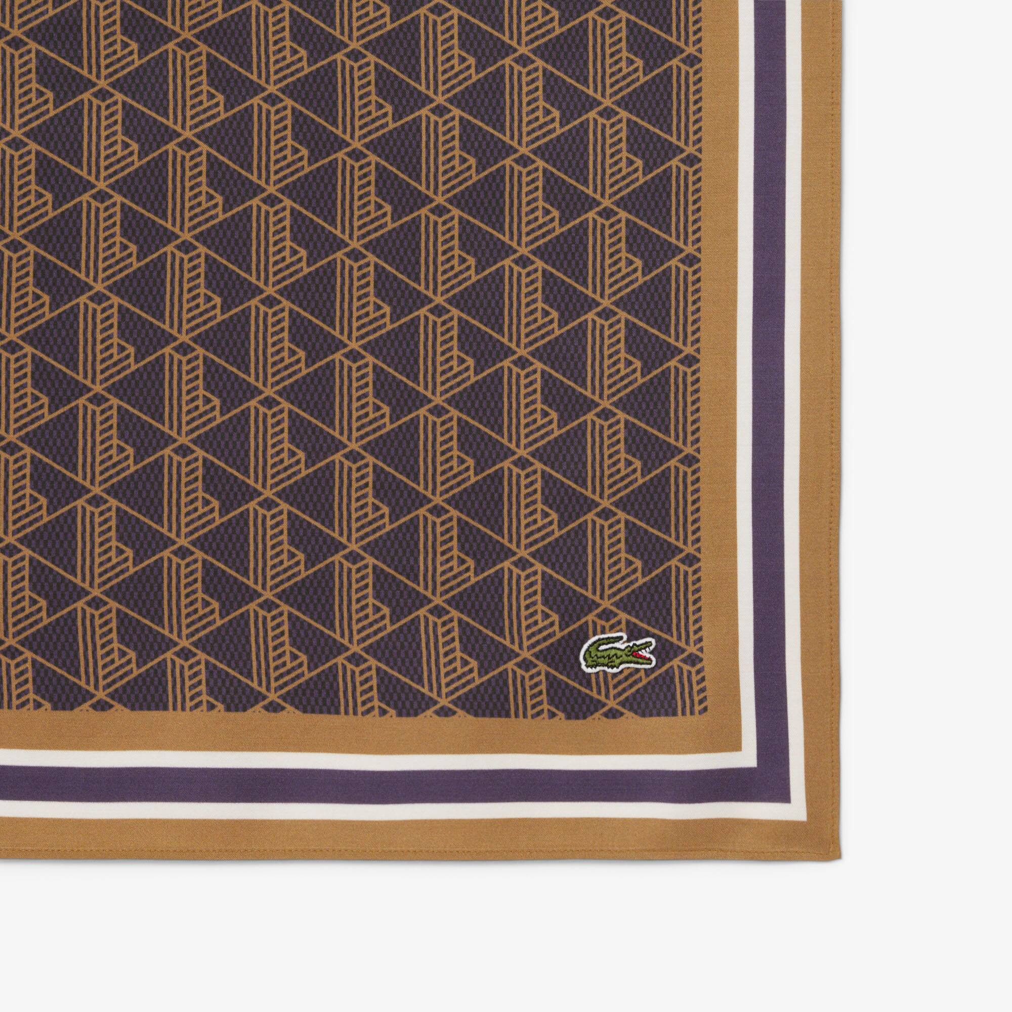 Thumbnail - Lacoste Halstuch mit Monogramm-Print - Lila / Braun Size One Size