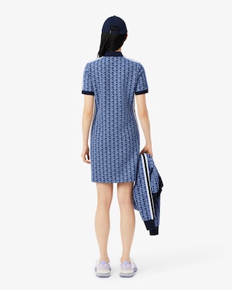 Slim Fit-Polokleid mit Monogramm aus Jacquard