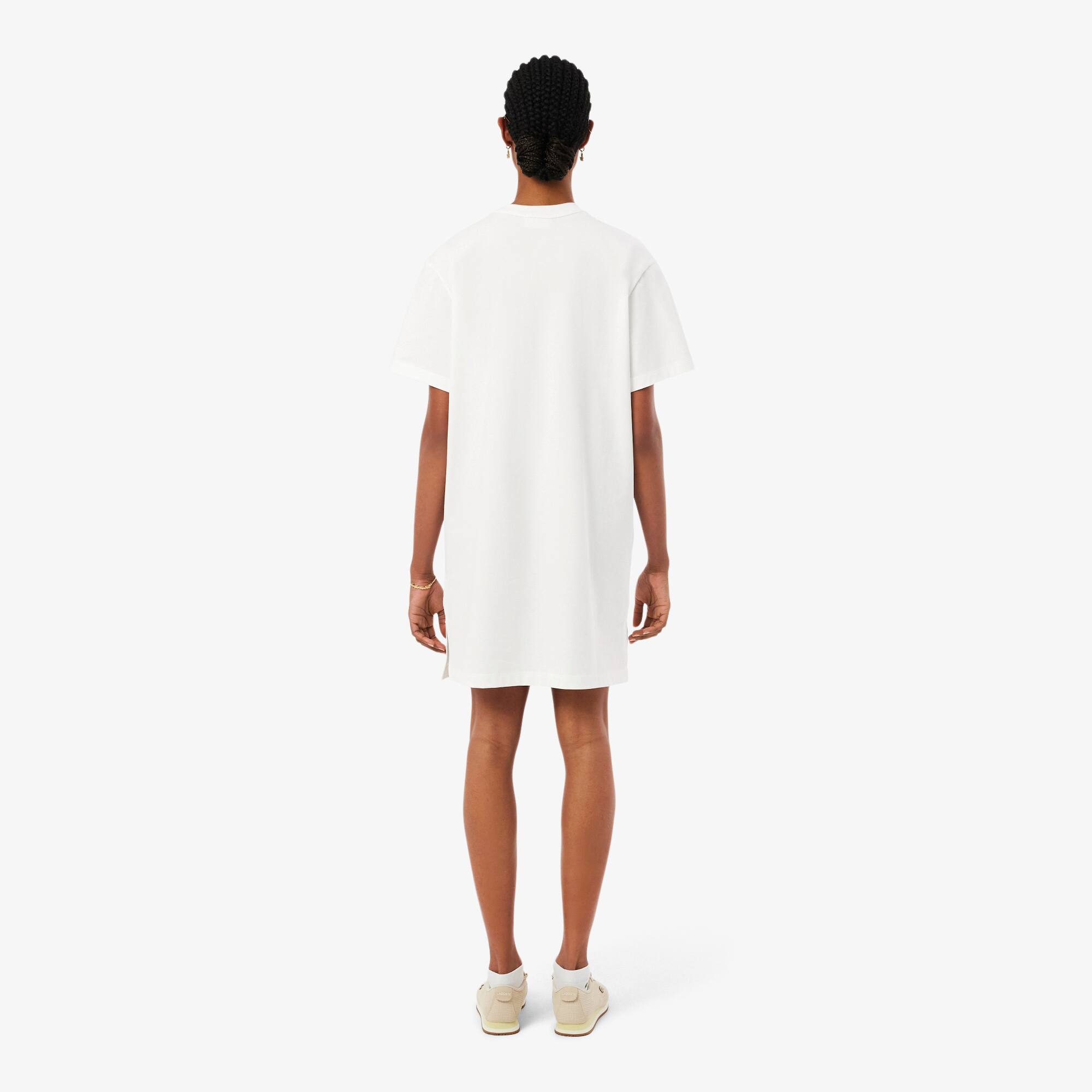 Thumbnail - Lacoste Übergroßes T-Shirt-Kleid aus Baumwolle - Weiß Size 42