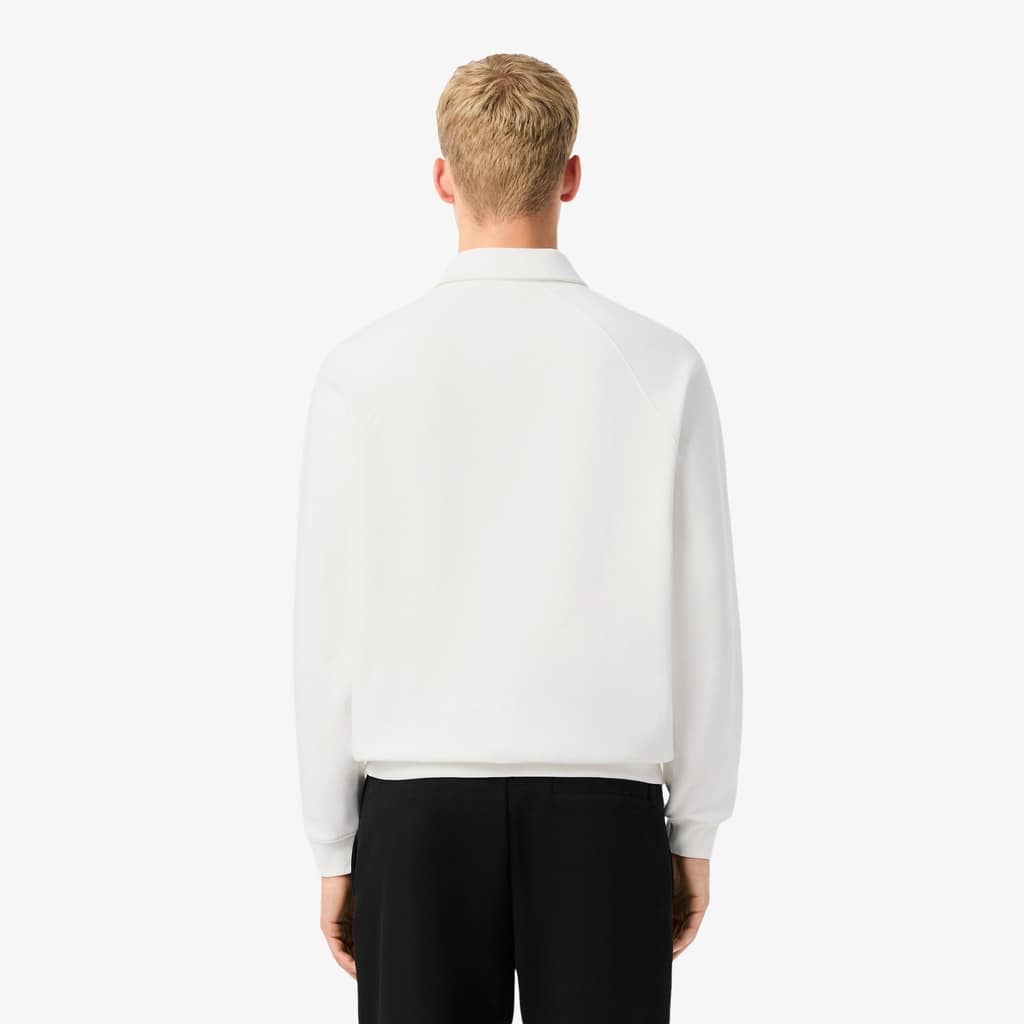 Thumbnail - Lacoste Loose Fit-Sweatshirt aus Fleece mit Polokragen - Weiß Size 4XL