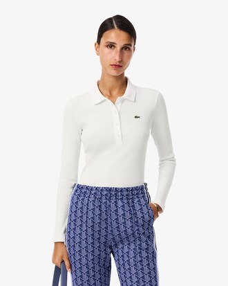 Slim Fit-Polohemd L.12.D aus gerippter Baumwolle