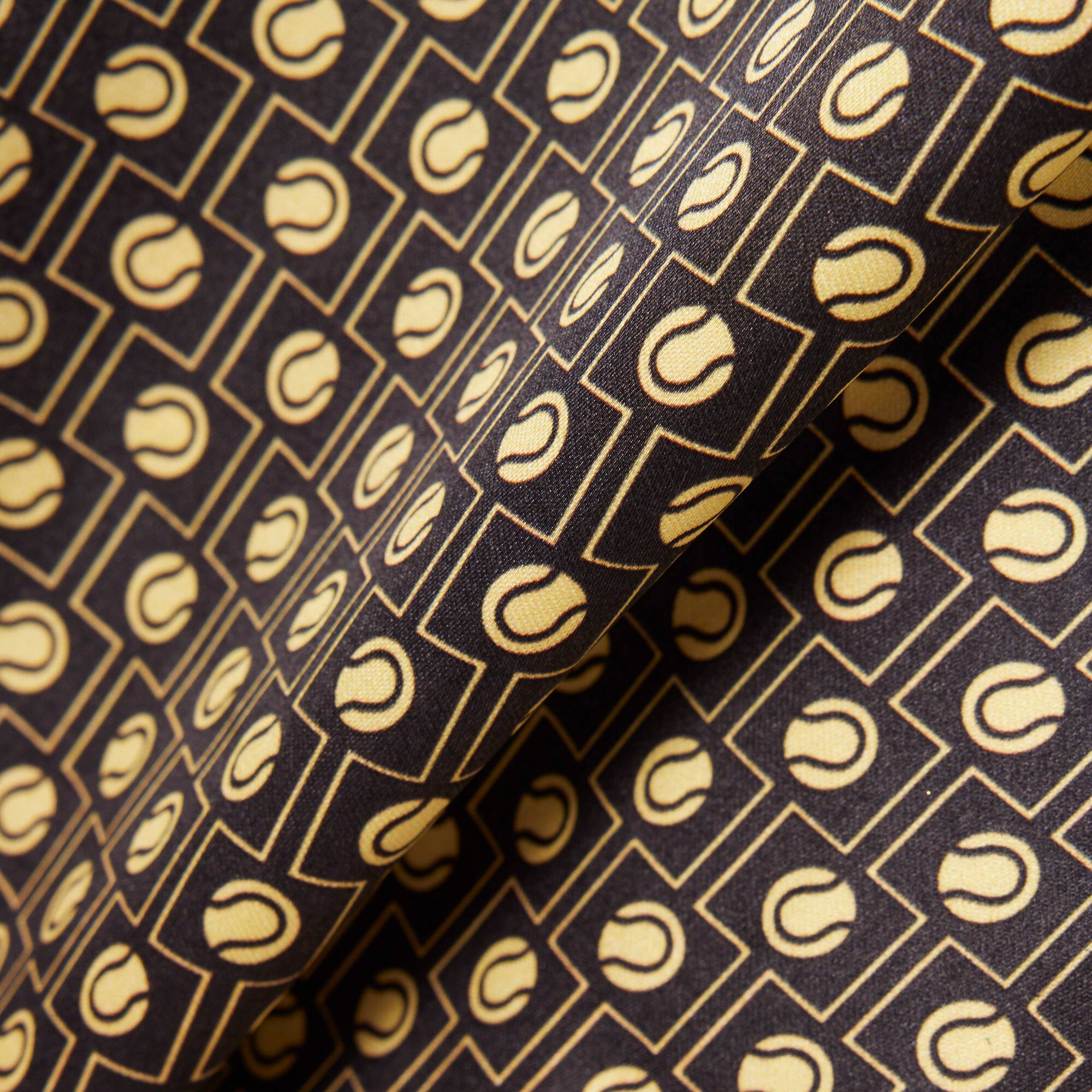 Thumbnail - Lacoste Mittellanger Faltenrock mit Print - Marron / Jaune Size 40