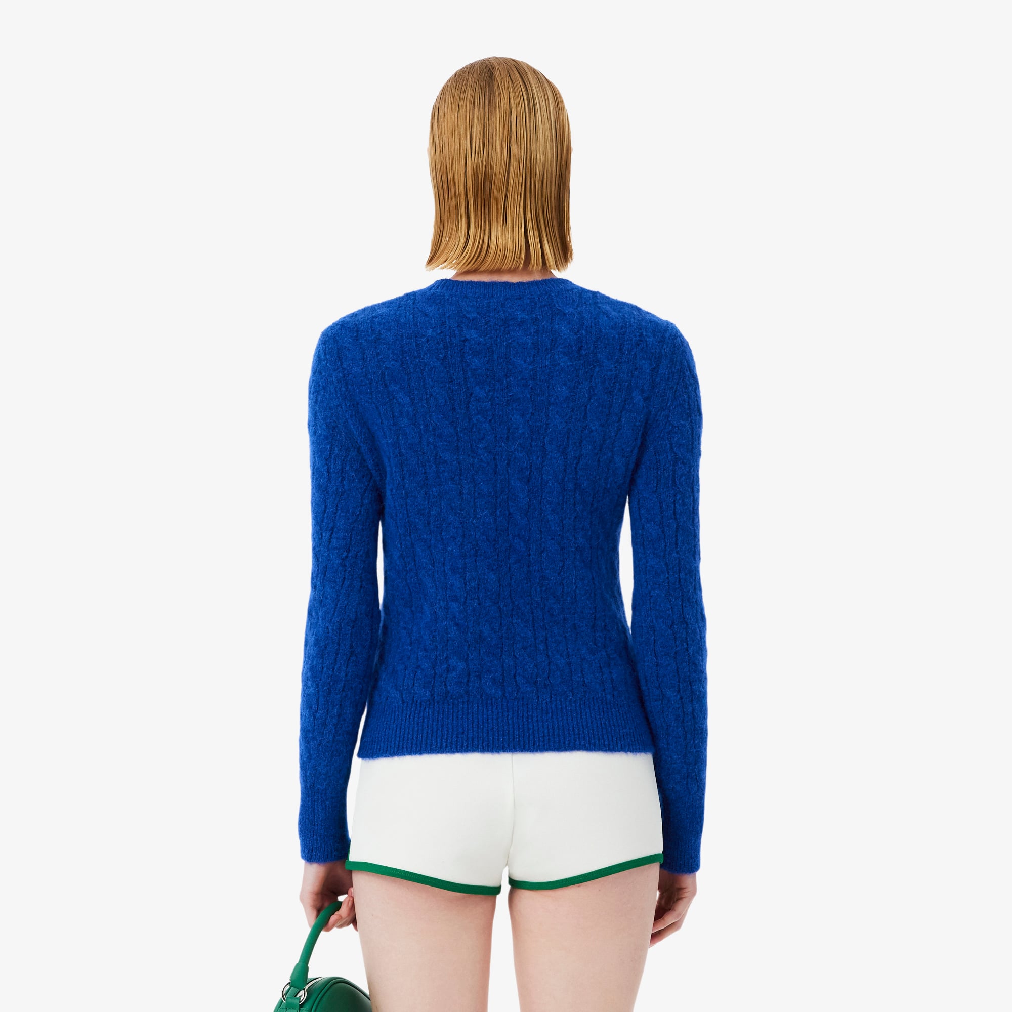 Thumbnail - Lacoste Pullover Runway aus Alpakawollgemisch mit Zopfmuster - Blau Size S