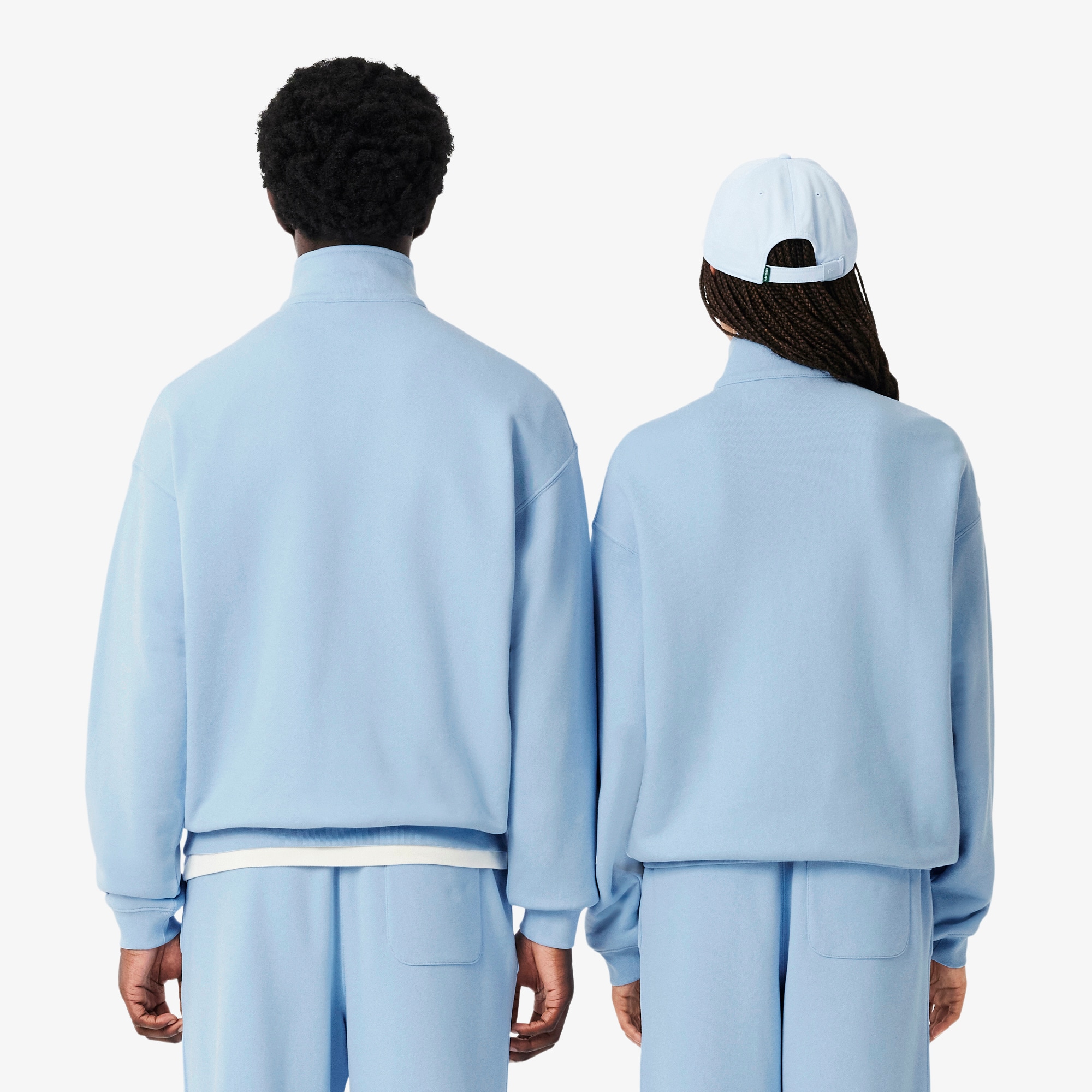 Thumbnail - Lacoste Sweatshirt aus schwerem Fleece mit Reißverschluss und hohem Kragen - Pastellblau Size XXL