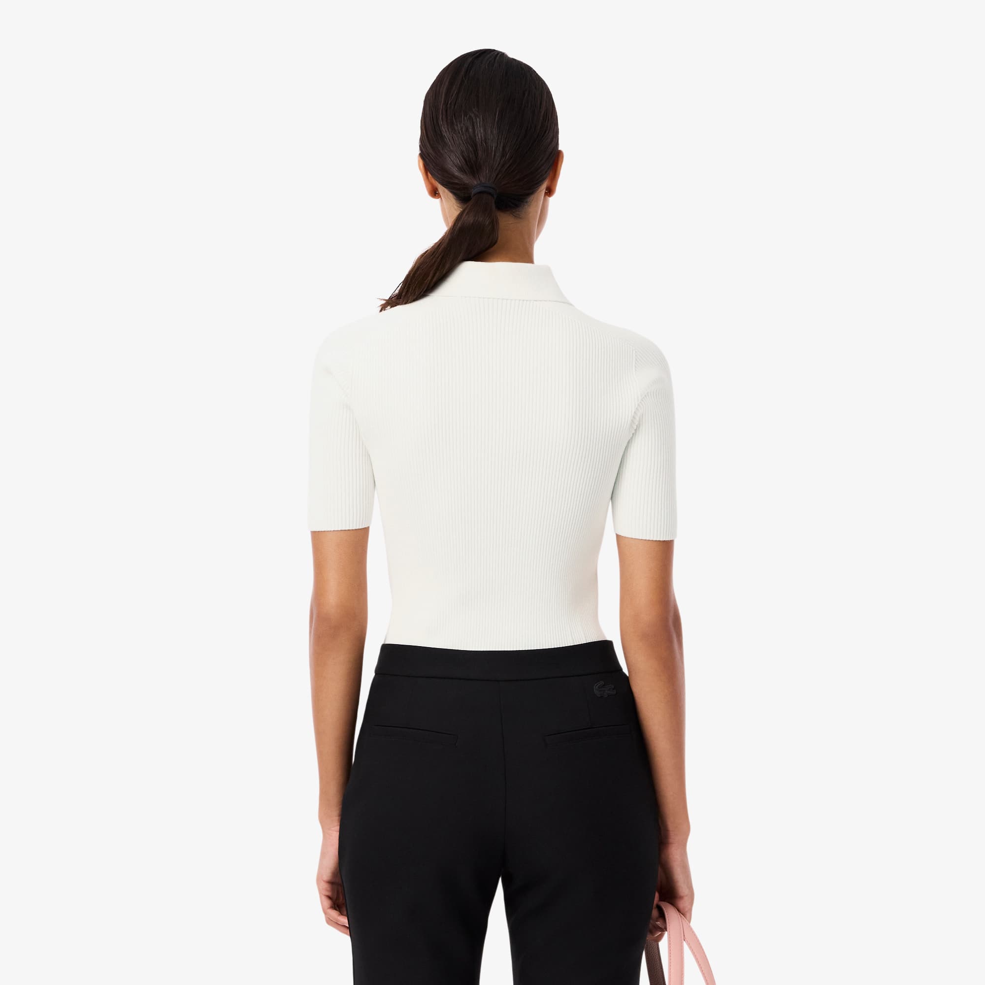 Thumbnail - Lacoste Polohemd mit 3D-Rippstrick - Weiß Size 40