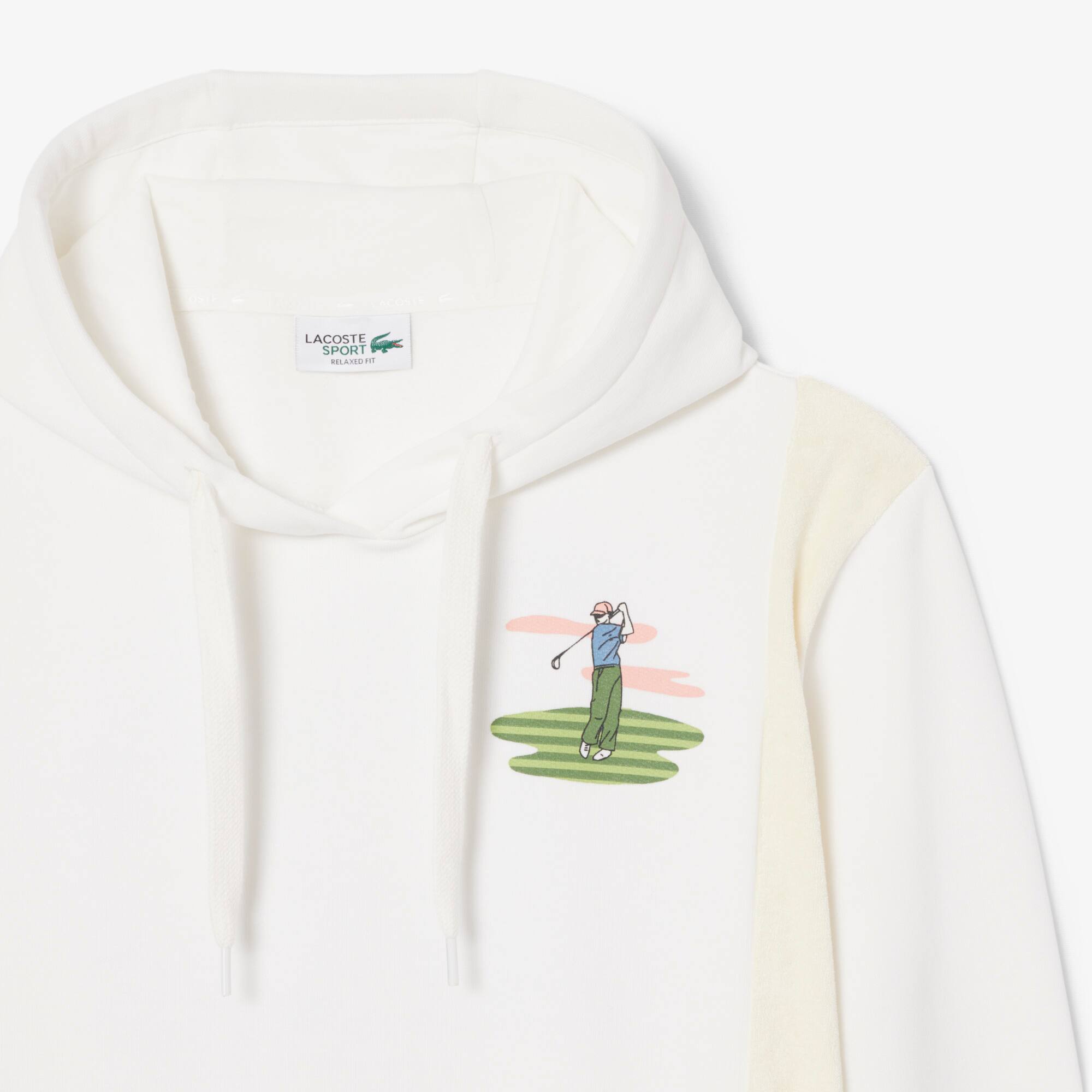 Thumbnail - Lacoste Golf-Hoodie mit Print - Blanc / Beige Size 6 - XL