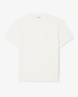 T-Shirt aus Mini-Piqu&eacute; mit Rippstrickkragen