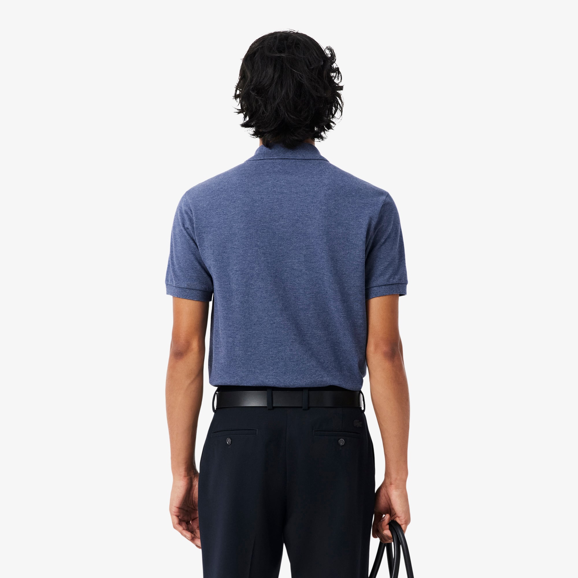 Thumbnail - Lacoste Classic Fit-Polohemd L.12.12 Meliert - Bleu Chine Size M