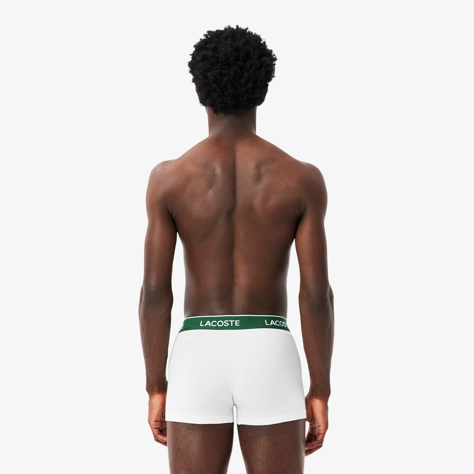 Thumbnail - Lacoste 3er-Pack Trunks aus Stretch-Baumwolle - Schwarz / Weiß / Heidekraut Grau Size XXL