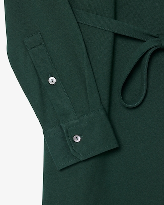 Slim Fit-Wickelkleid mit Polokragen