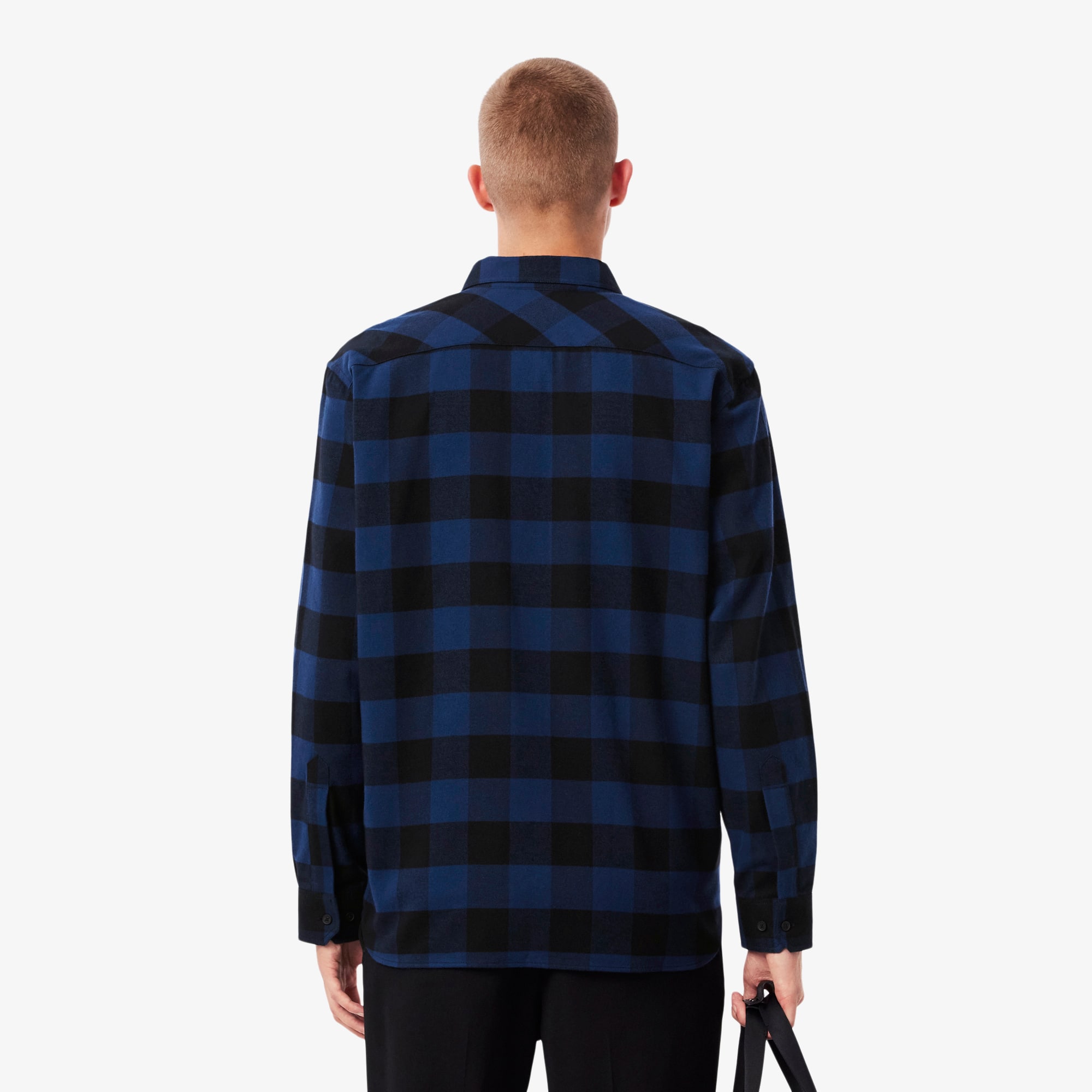 Thumbnail - Lacoste Übergroßes Overshirt aus karierter Baumwolle - Navy Blau / Schwarz Size 41