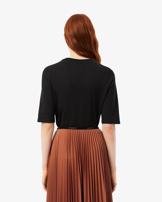 T-Shirt aus weicher Baumwolle mit Dreiviertelärmeln