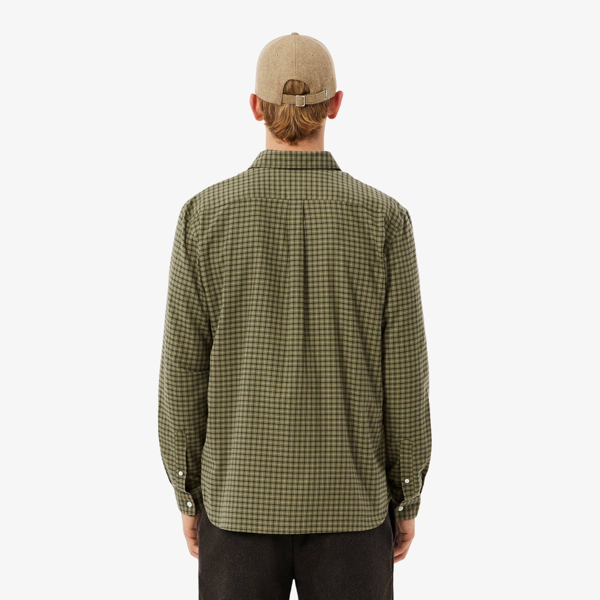 Thumbnail - Lacoste Regular Fit-Hemd aus kariertem Flanell - Khaki Grün / Grün Size 41