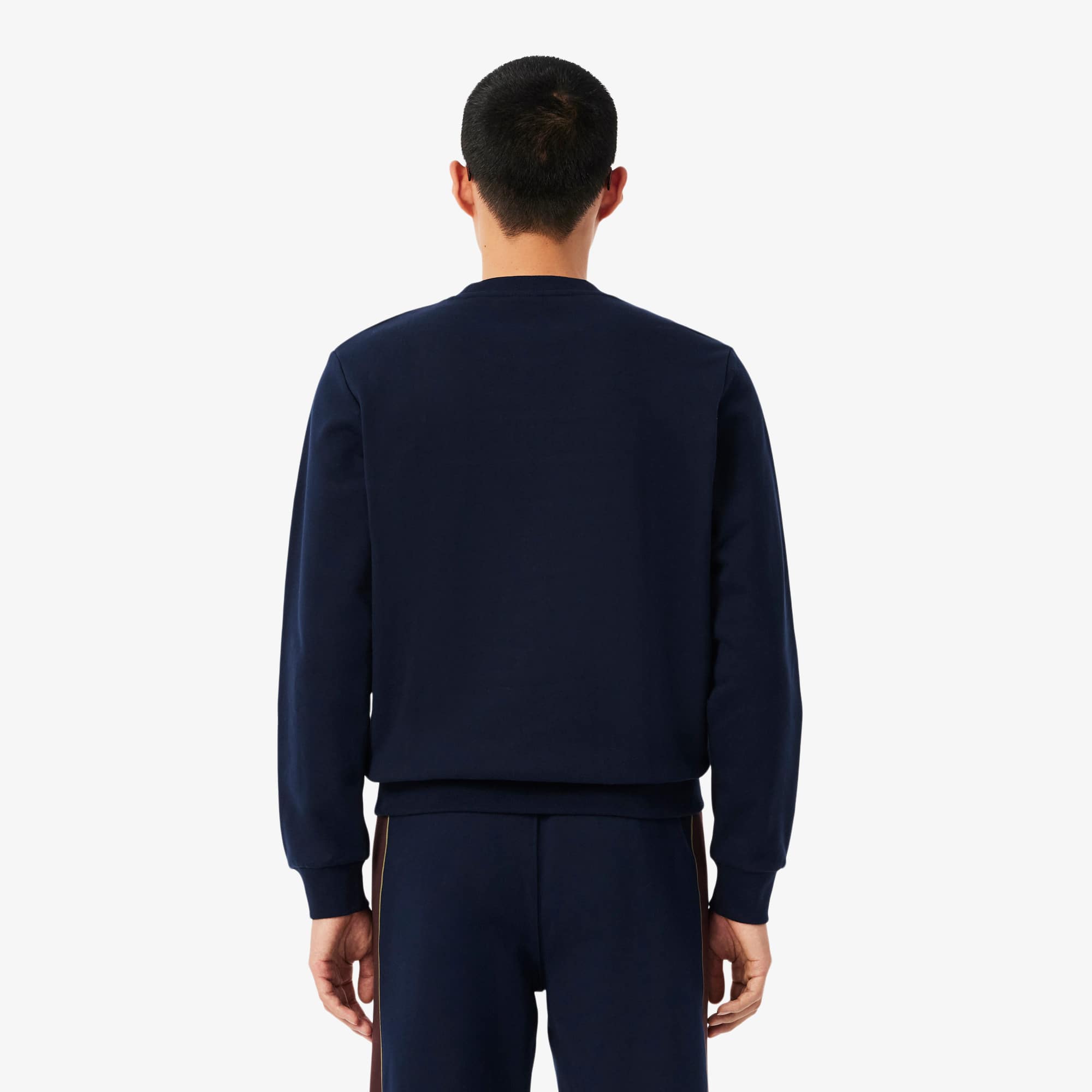 Thumbnail - Lacoste Sweatshirt aus Fleece mit Colorblock-Design - Navy Blau / Weiß / Braun Size 3XL