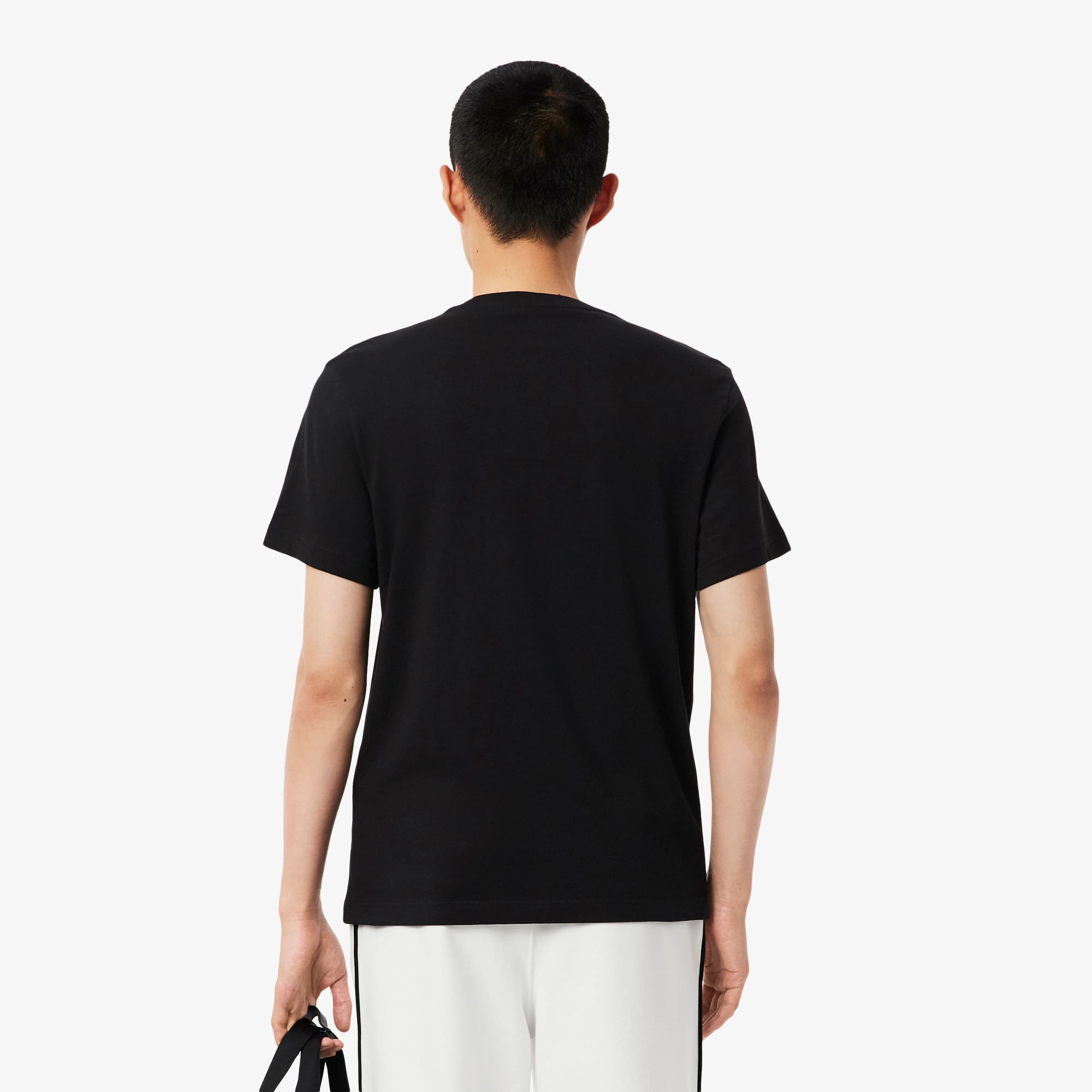 Thumbnail - Lacoste T-Shirt aus Baumwolljersey mit Lacoste-Einfassung - Schwarz Size XXL