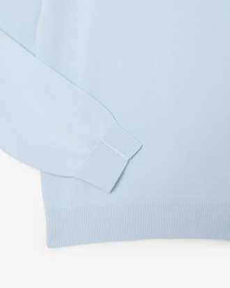 Einfarbiger Pullover aus Baumwolle mit Rundhalsausschnitt