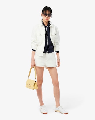 Gestreifter Cardigan aus Strick mit Zopfmuster