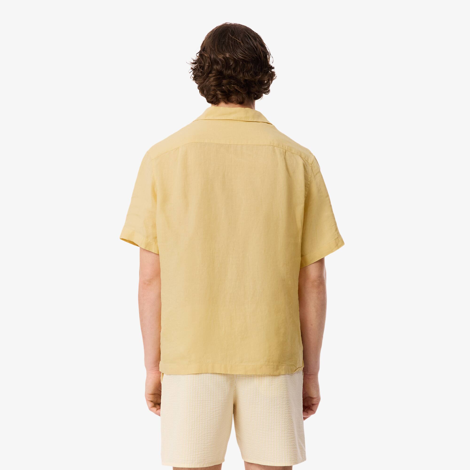 Thumbnail - Lacoste Relaxed Fit-Hemd aus Leinen - Jaune Size 39