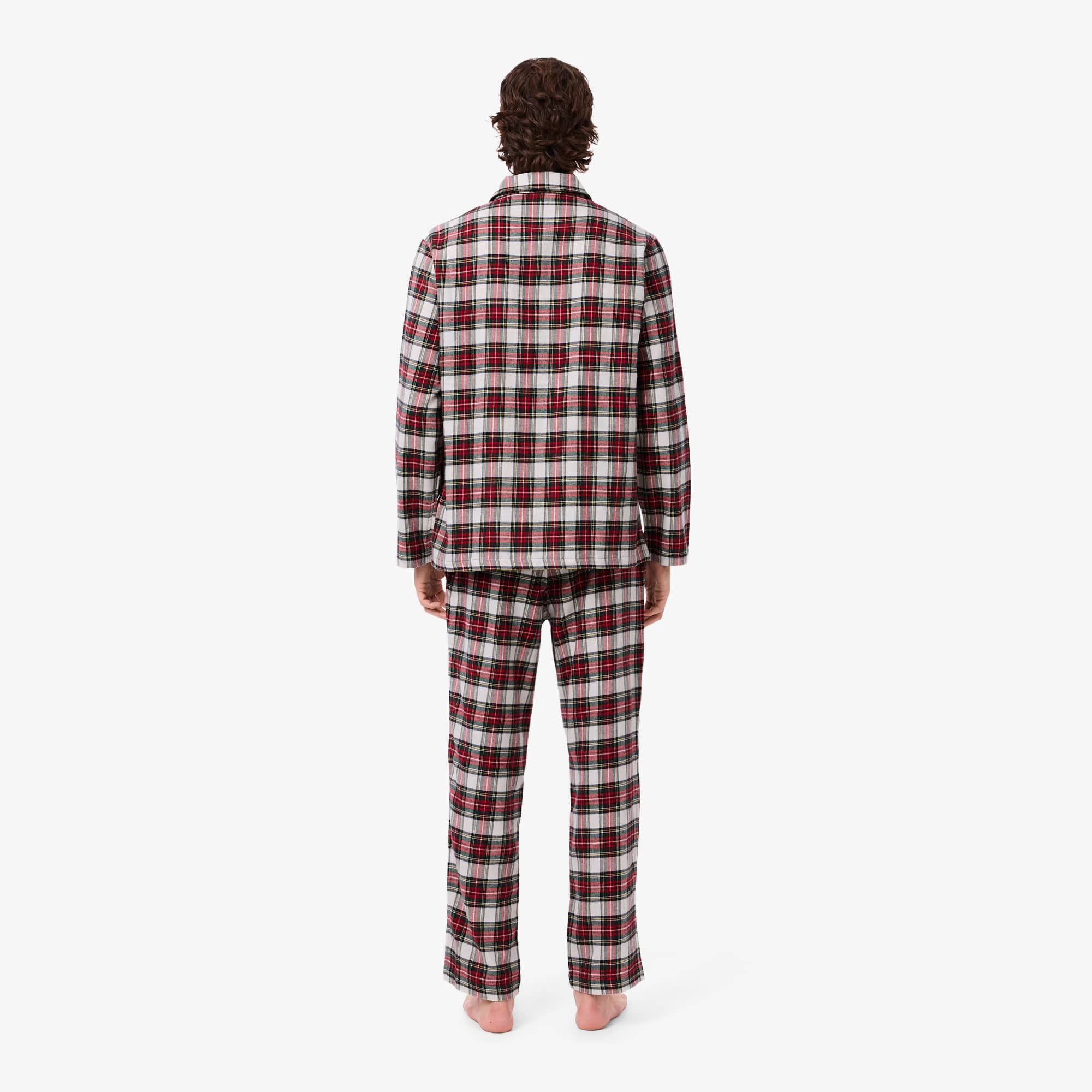 Thumbnail - Lacoste Kariertes Pyjama-Set aus Popeline - Rot / Weiß Size 6 - XL
