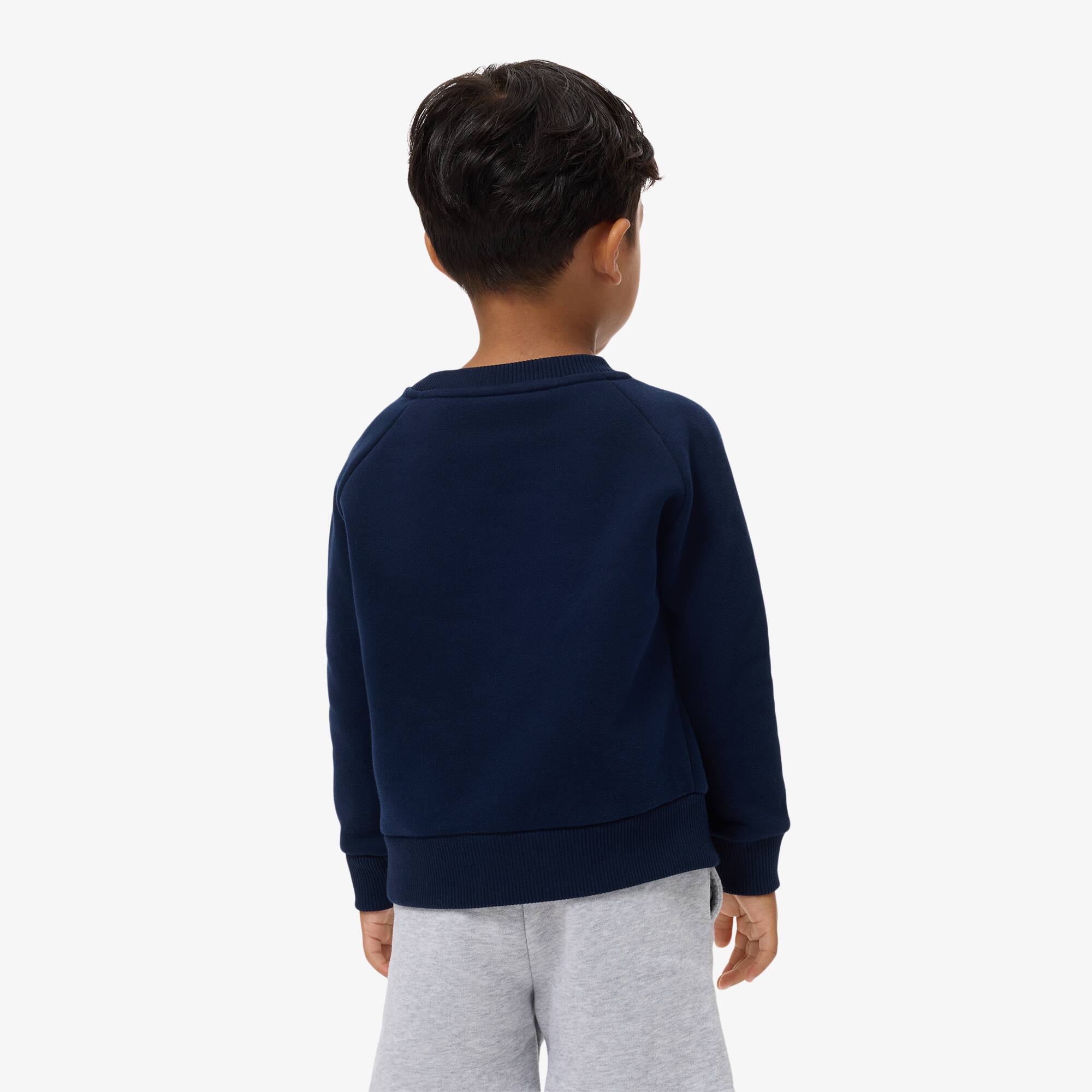 Thumbnail - Lacoste Sweatshirt aus Fleece mit Monogramm-Print - Navy Blau Size 7 - 7A