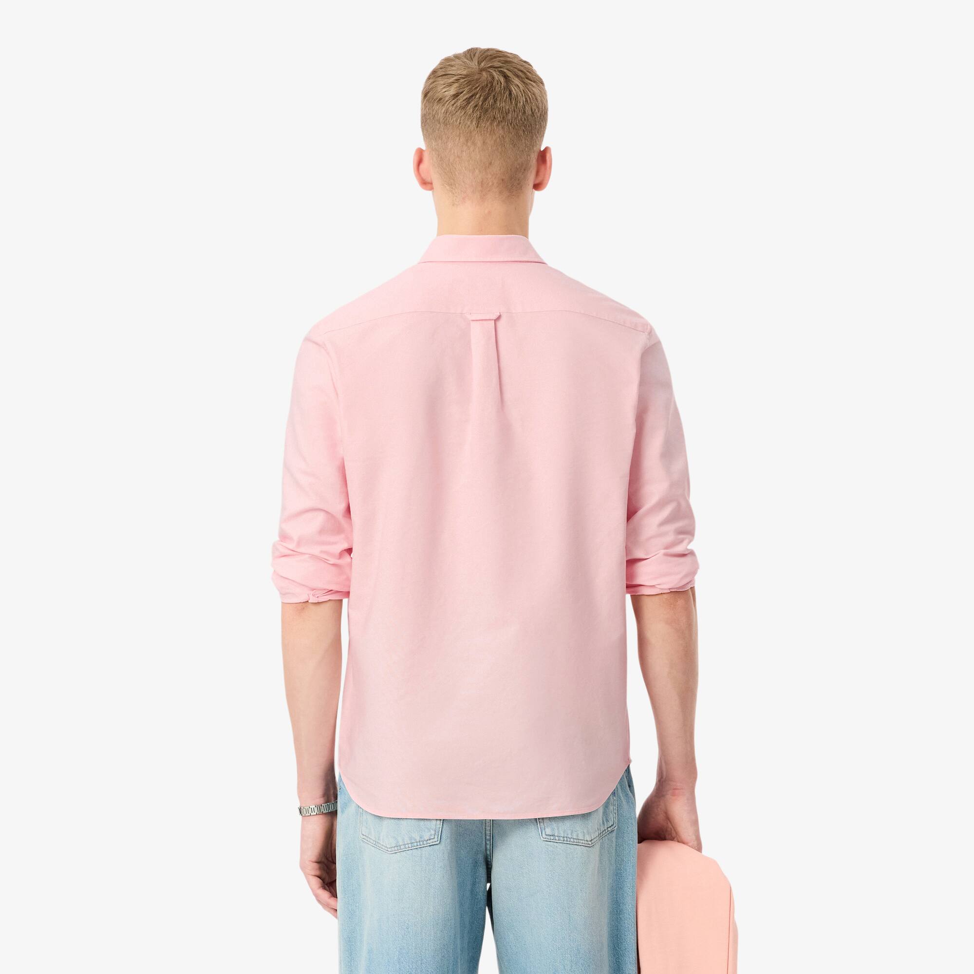 Thumbnail - Lacoste Regular Fit-Hemd aus Baumwoll-Oxford - Hellrosa Size 43