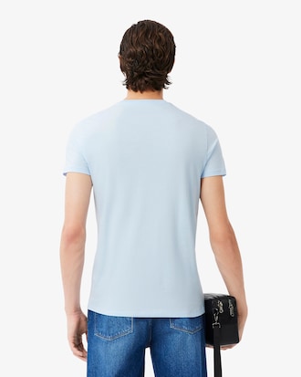 T-Shirt aus leichter Pima-Baumwolle mit V-Ausschnitt