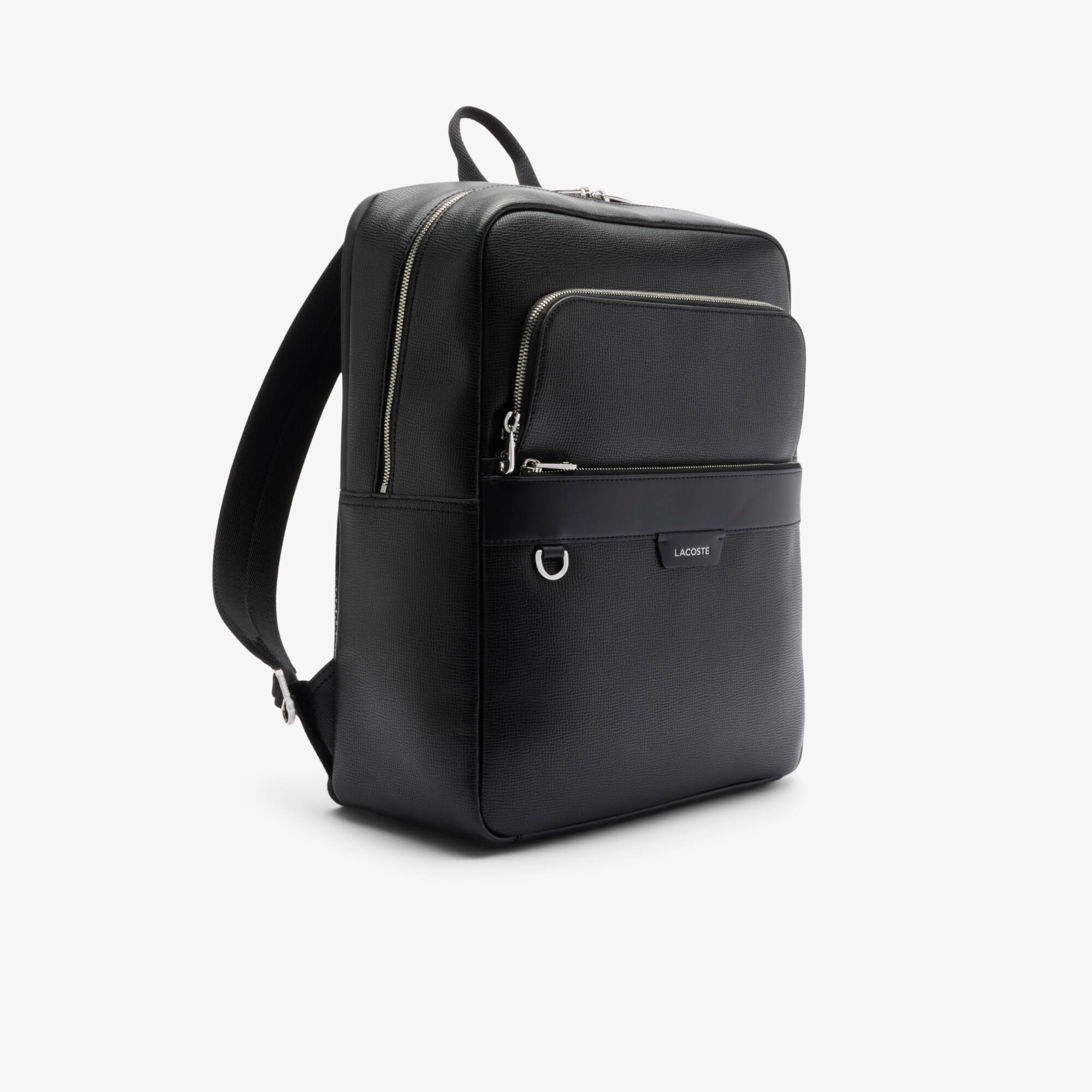 Thumbnail - Lacoste Rucksack Ossian aus Leder - BLACK Size One Size