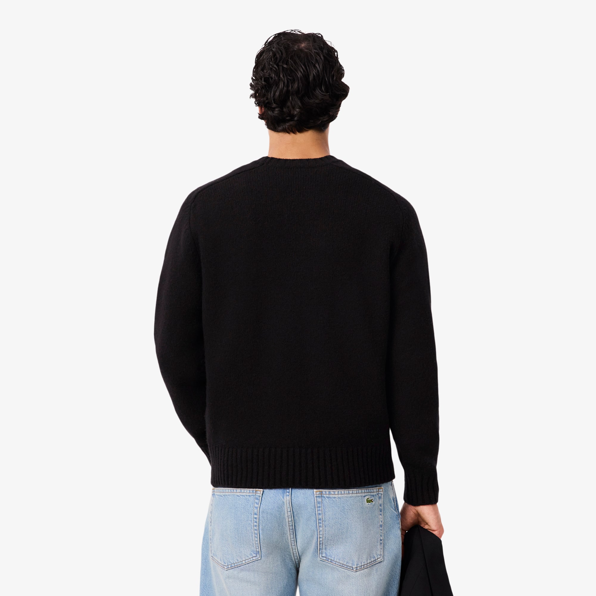 Thumbnail - Lacoste Karierter Pullover aus Tuchwolle mit Intarsienmuster - Schwarz / Grün Size 3XL