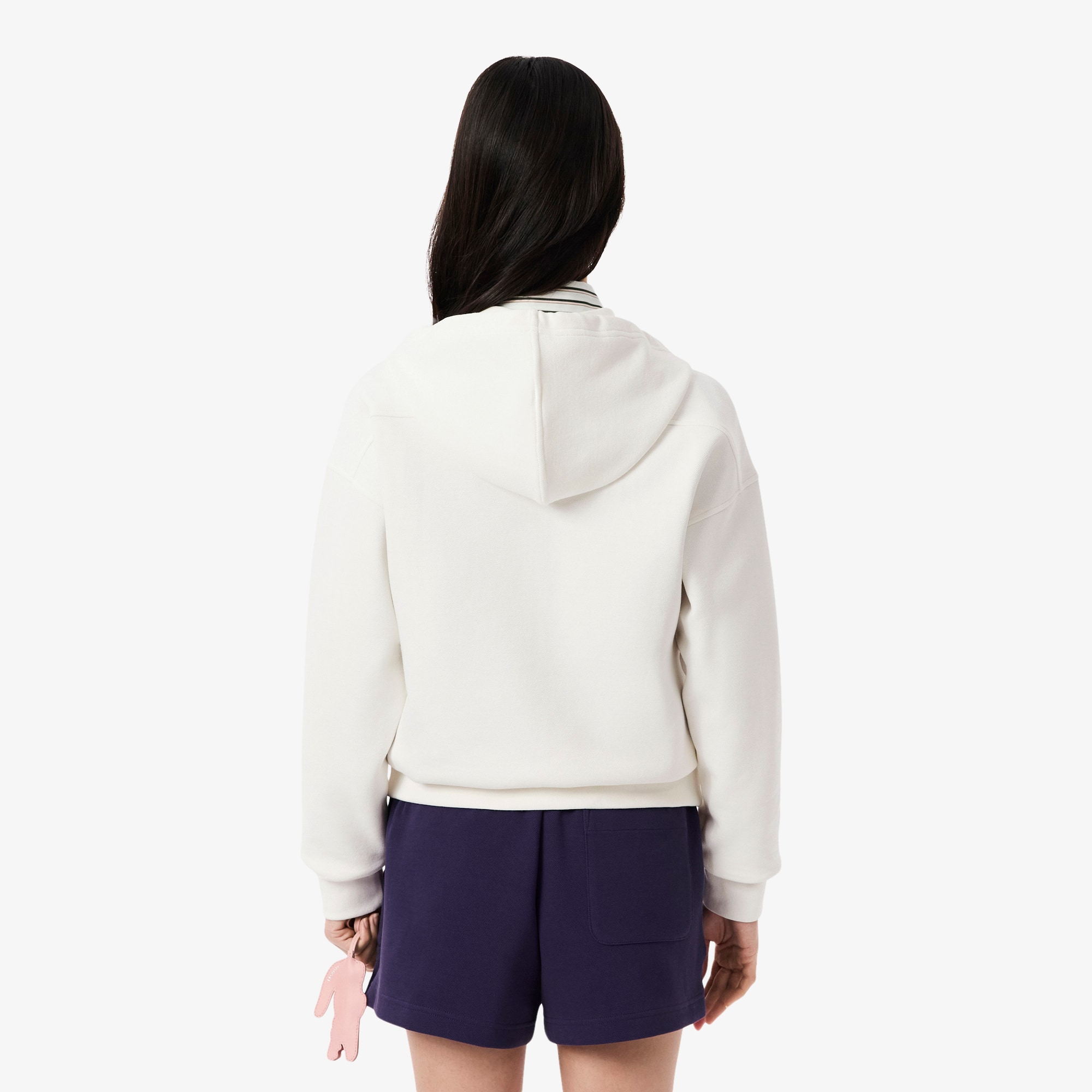 Thumbnail - Lacoste Hoodie aus Piqué mit Reißverschluss - Weiß Size 32