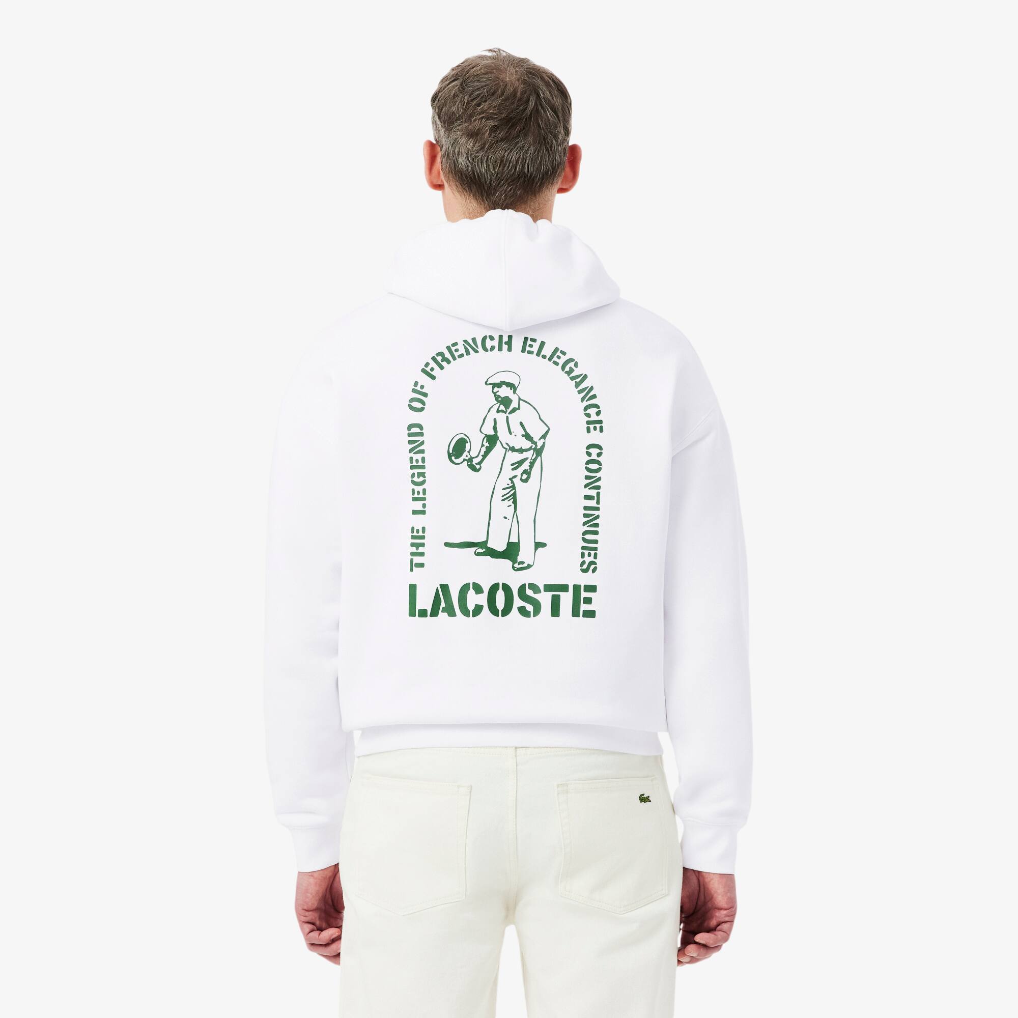 Thumbnail - Lacoste Loose Fit-Hoodie mit Print - Weiß Size XXL