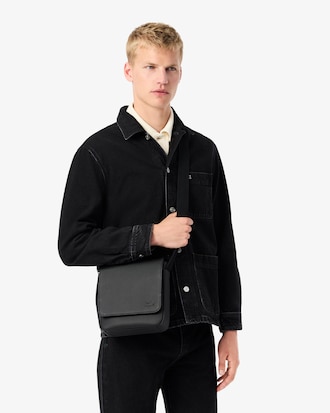 Klassische Herren-Schultertasche mit Klappverschluss