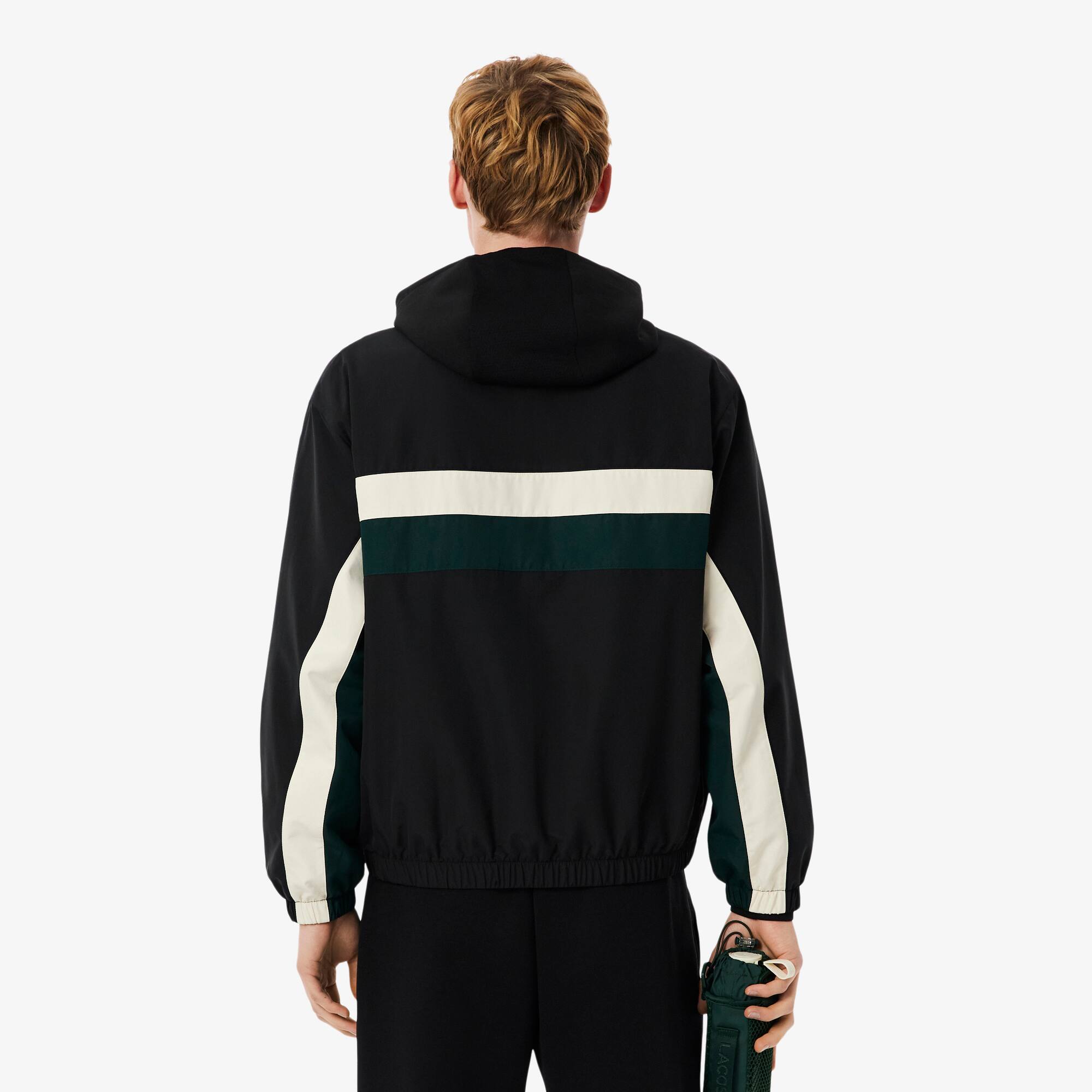 Thumbnail - Lacoste Wasserabweisende Colorblock-Trainingsjacke - Schwarz / Weiß / Grün Size 56 - L-XL