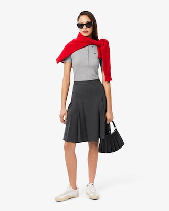 Slim Fit-Polohemd L.12.D aus gerippter Baumwolle