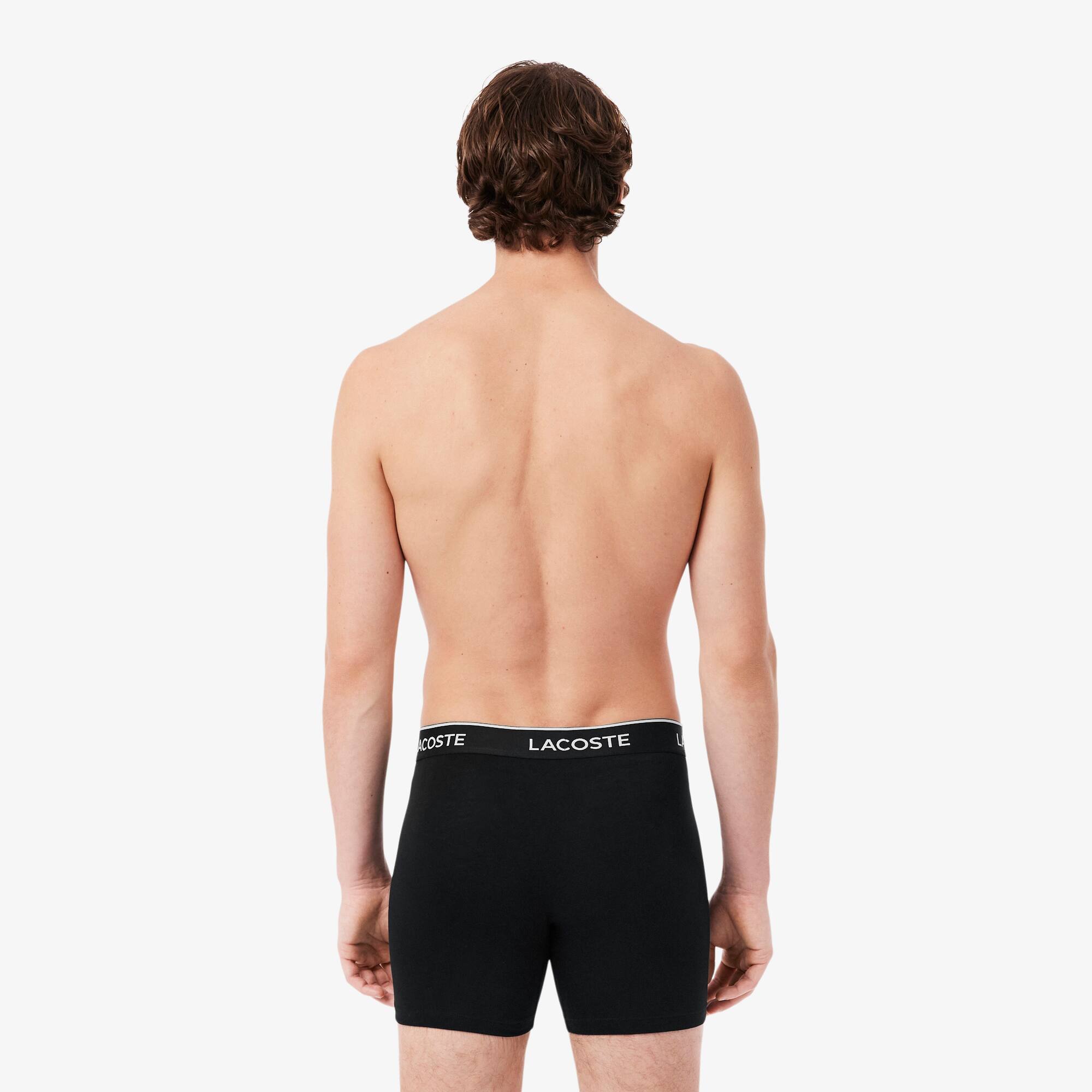 Thumbnail - Lacoste 3er-Pack Boxer Brief aus Stretch-Baumwolle - Schwarz Size L