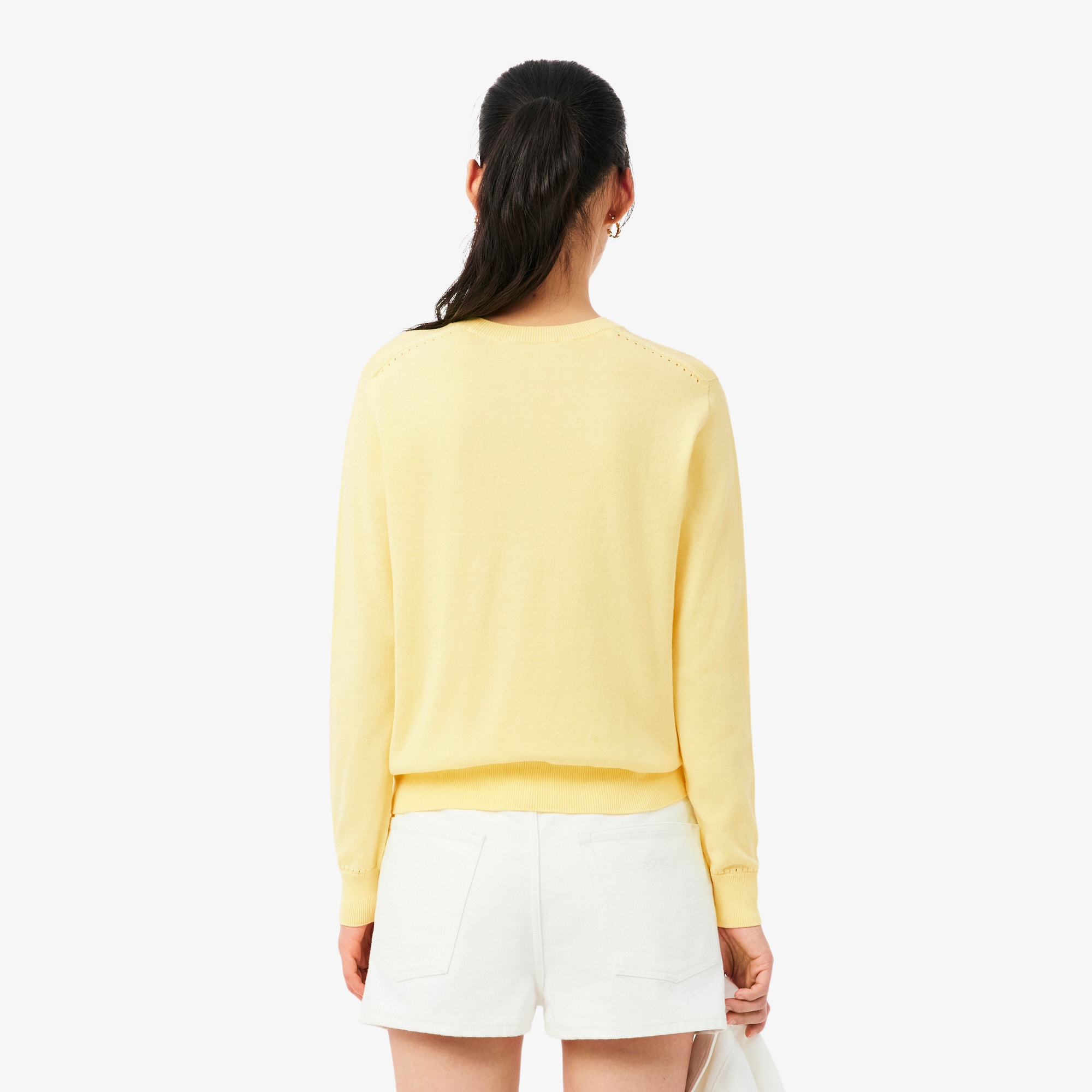 Thumbnail - Lacoste Pullover aus 3D-Strick mit Rundhalsausschnitt - Gelb Size 44