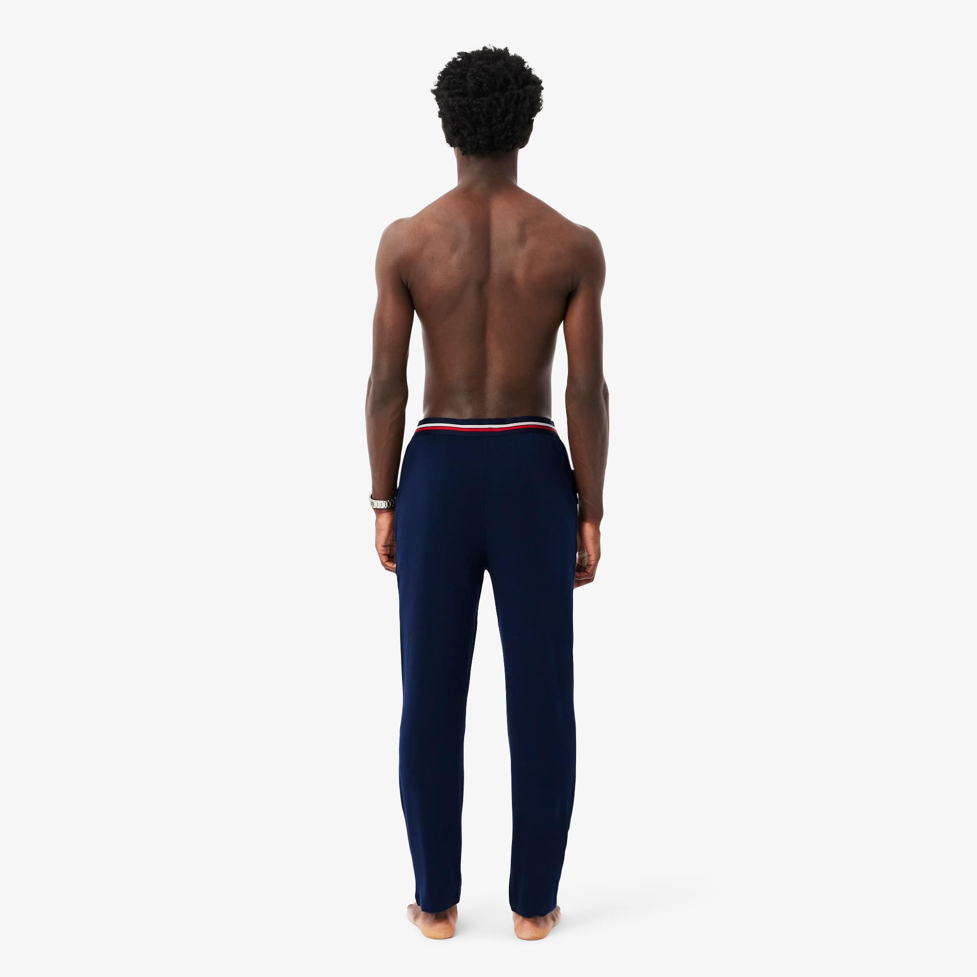 Thumbnail - Lacoste Dreifarbige Pyjamahose - Navy Blau Size M