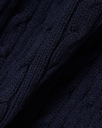 Gestreifter Pullover mit Zopfmuster und Polokragen