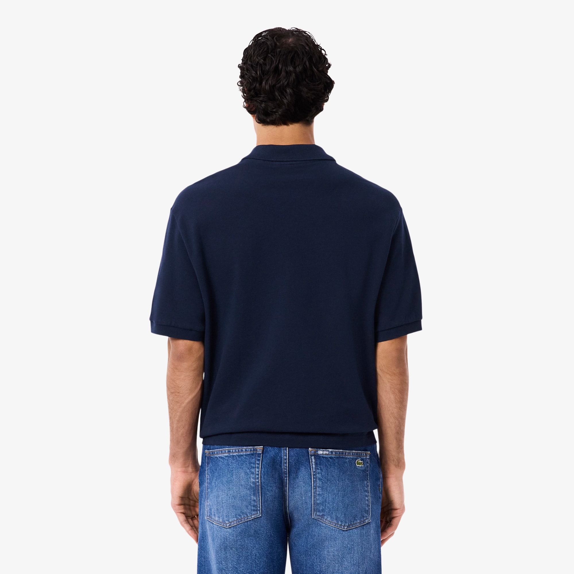 Thumbnail - Lacoste Loose Fit-Polohemd aus schwerem Piqué - Navy Blau Size XXS
