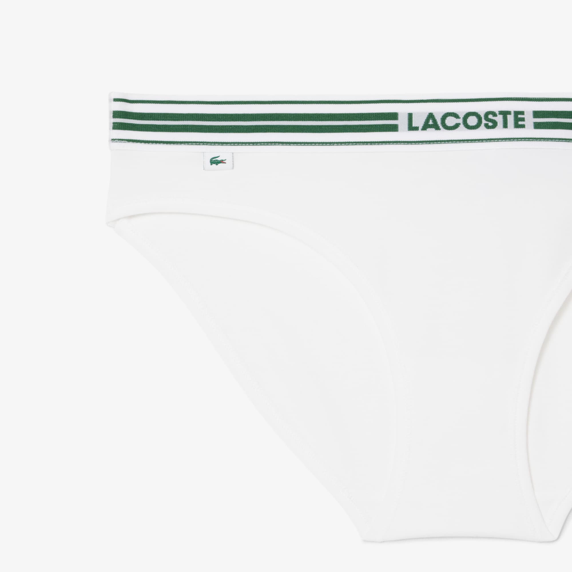 Thumbnail - Lacoste Slips aus Stretch-Baumwolle mit Kontrast-Bund - Weiß Size 6 - XL