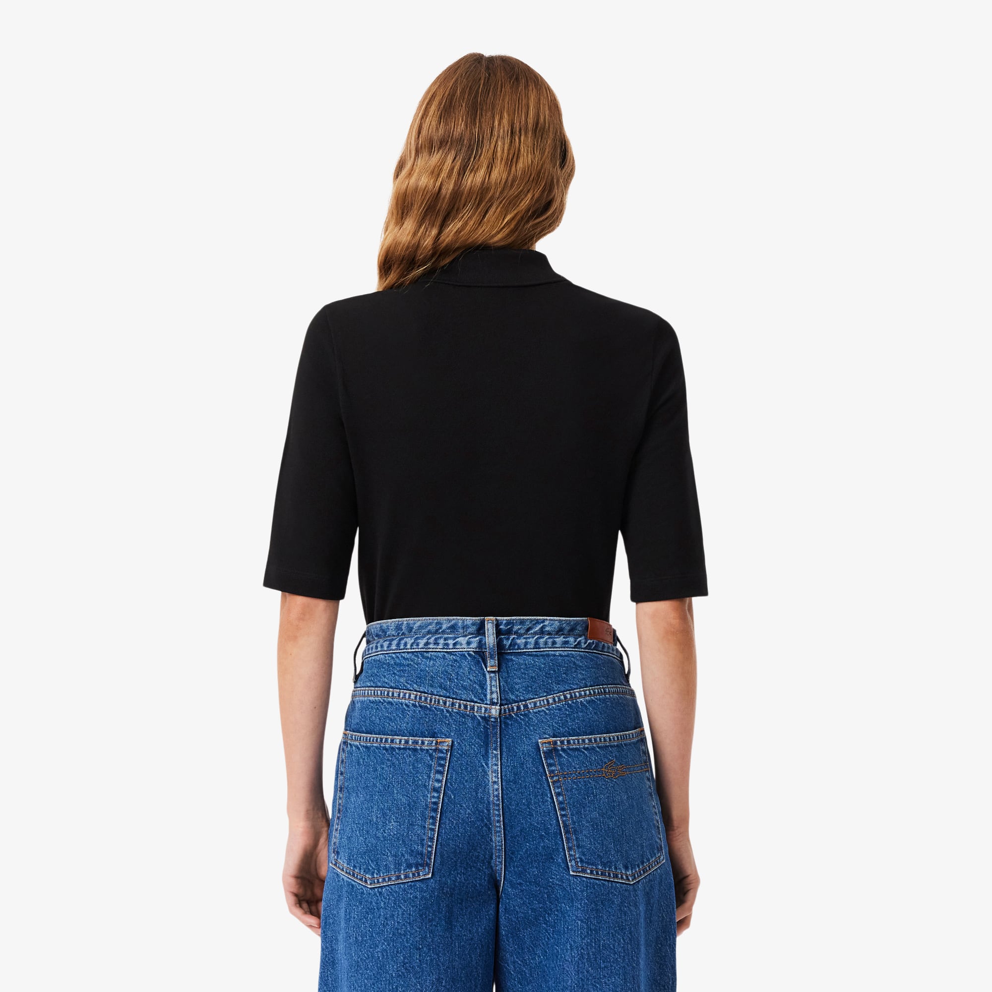 Thumbnail - Lacoste Slim Fit-Polohemd L.12.D mit Dreiviertelärmeln - Schwarz Size 34