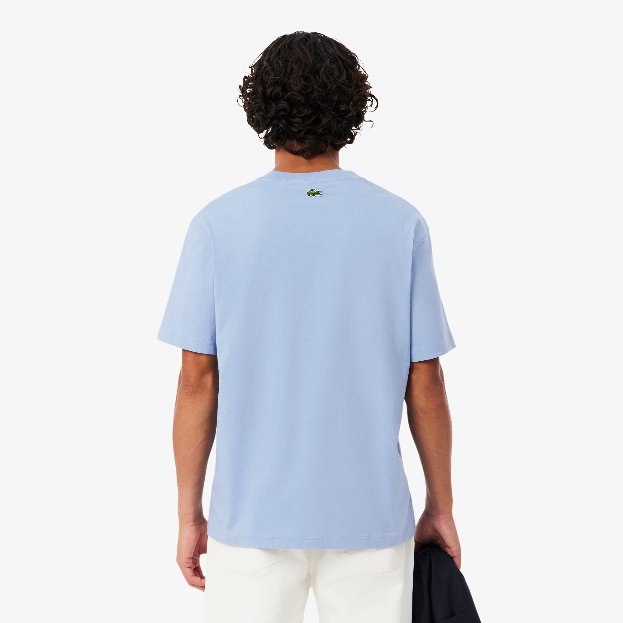 Thumbnail - Lacoste T-Shirt aus Baumwolle mit Print - Hellblau Size L